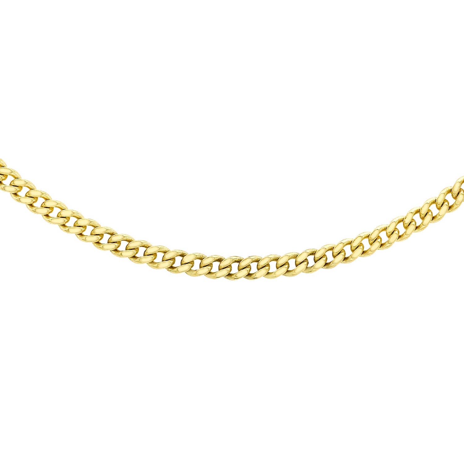 9K Yellow Gold 30 Diamond Cut Adjustable Curb Chain 41cm-46cm