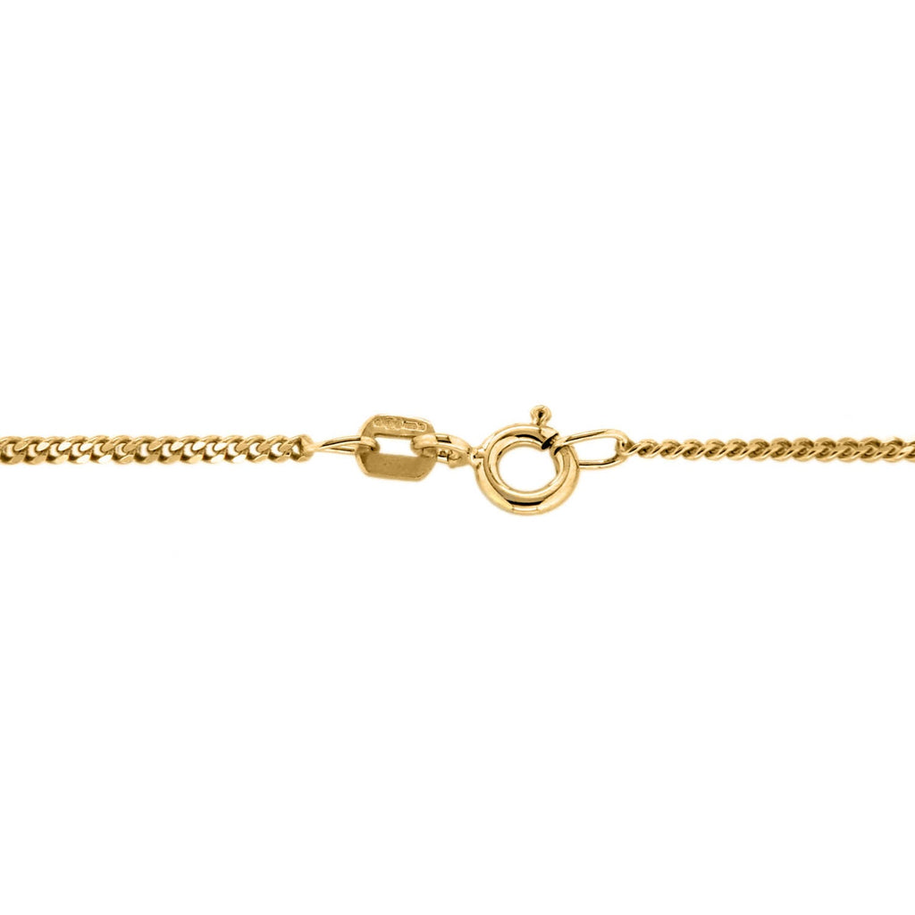 9K Yellow Gold 40 Diamond Cut Curb Chain 46cm