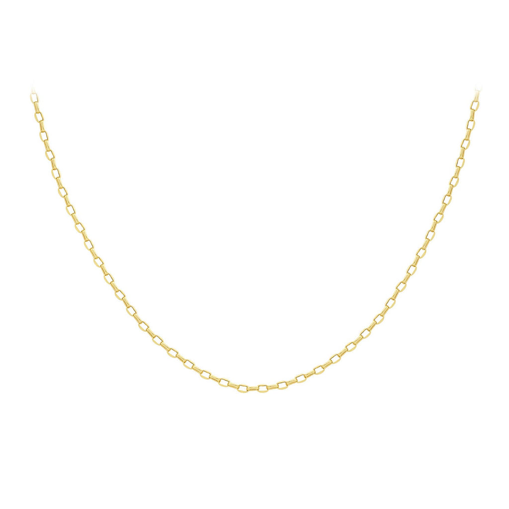 9K Yellow Gold Oval Belcher Necklace 50cm