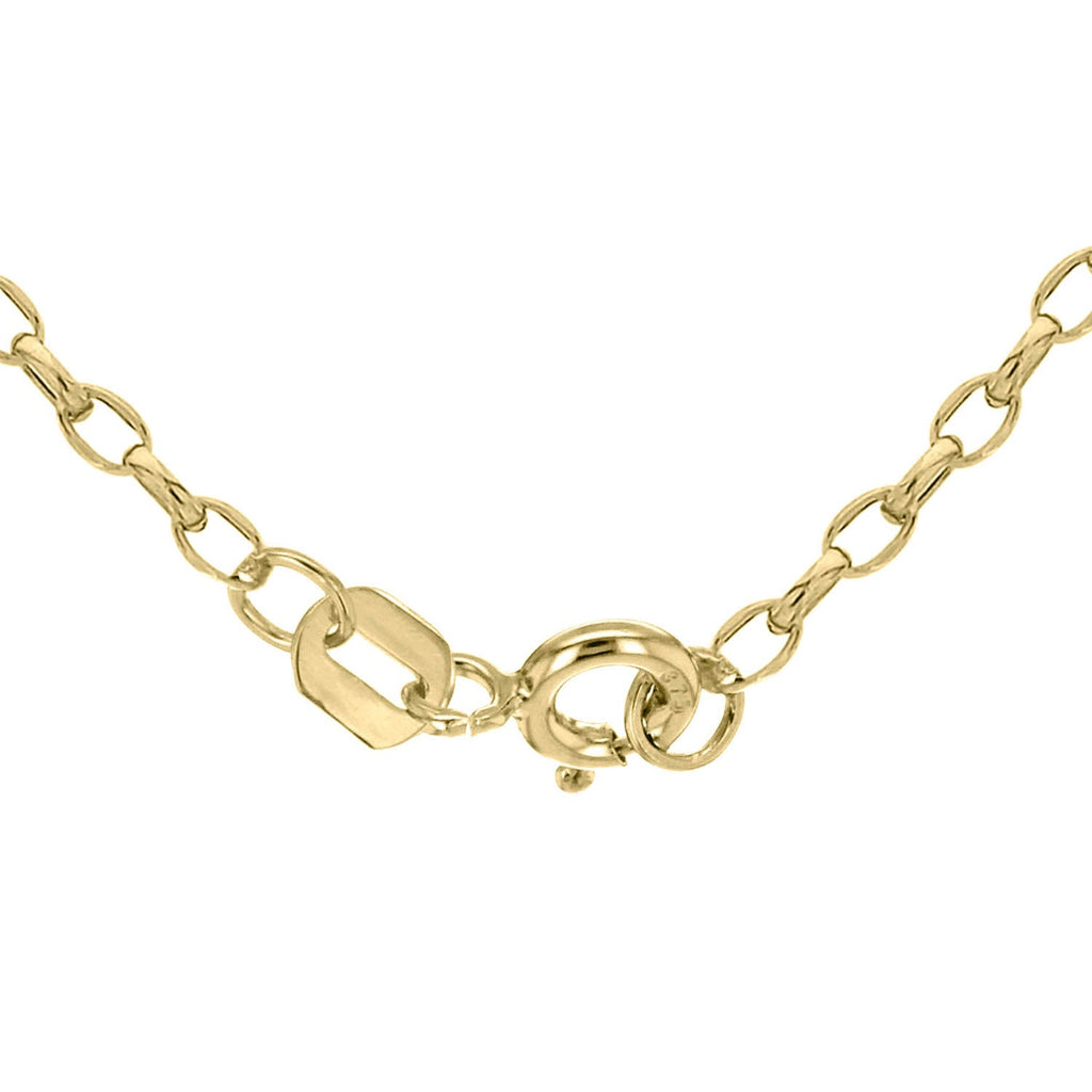 9K Yellow Gold Oval Belcher Necklace 50cm