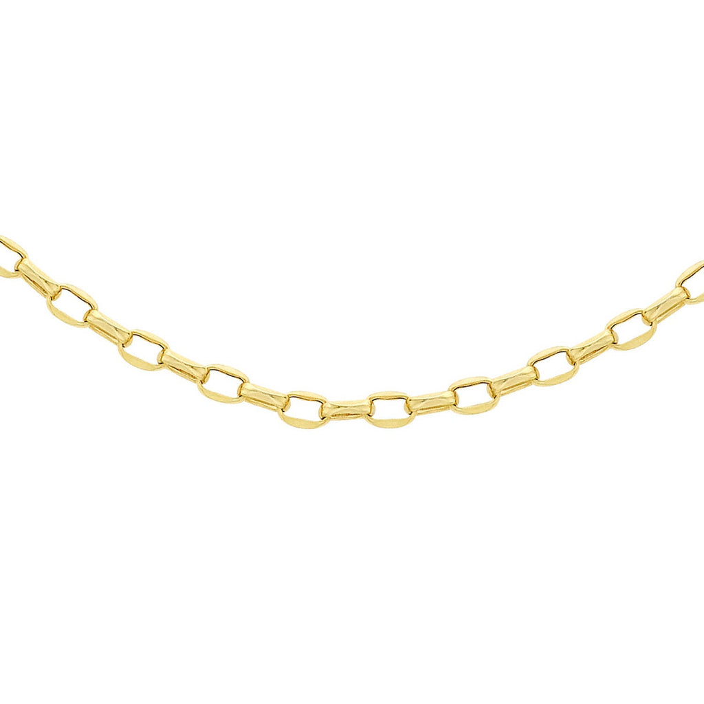 9K Yellow Gold Oval Belcher Necklace 50cm