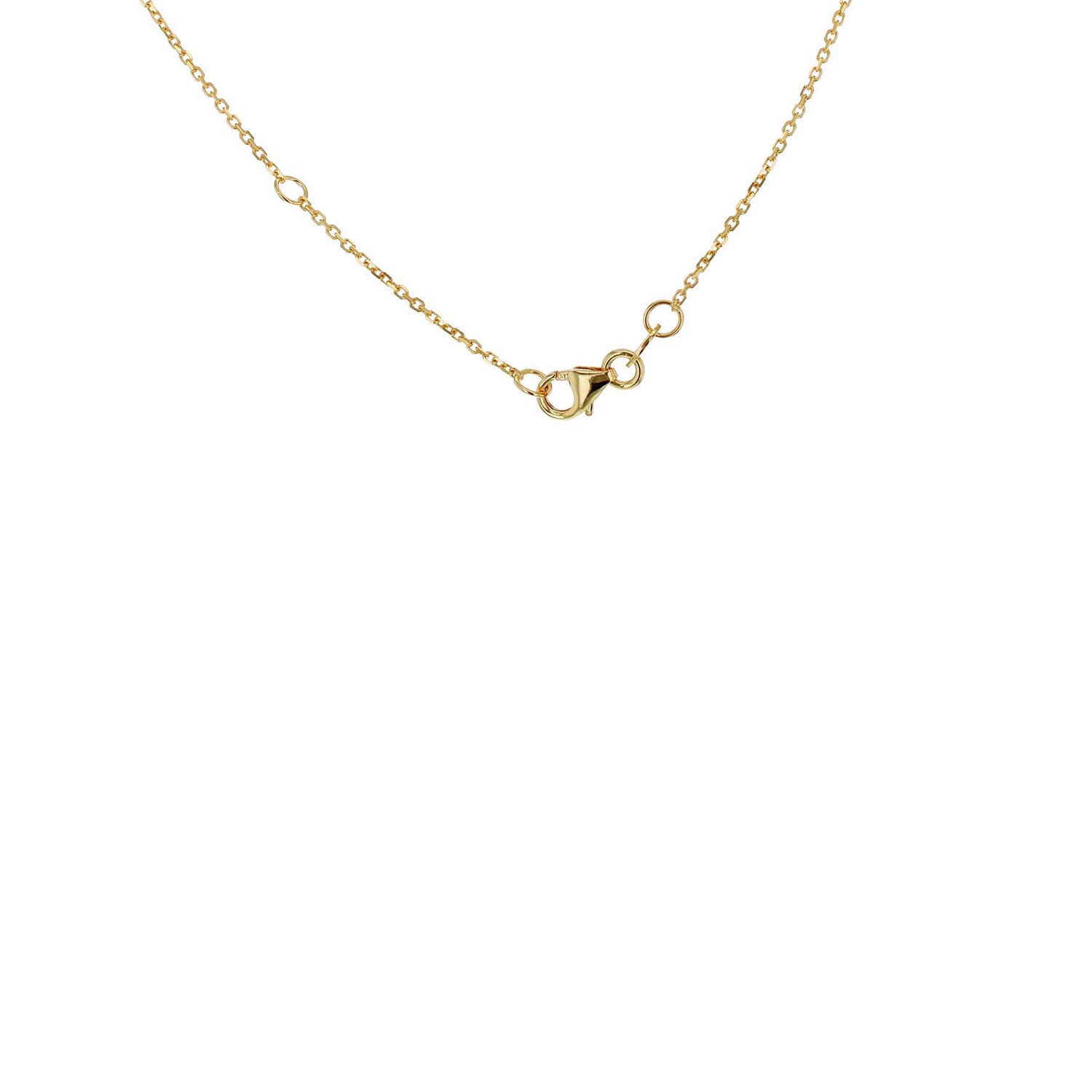 9K Yellow Gold Diamond Cut Oval Necklace 43-46cm