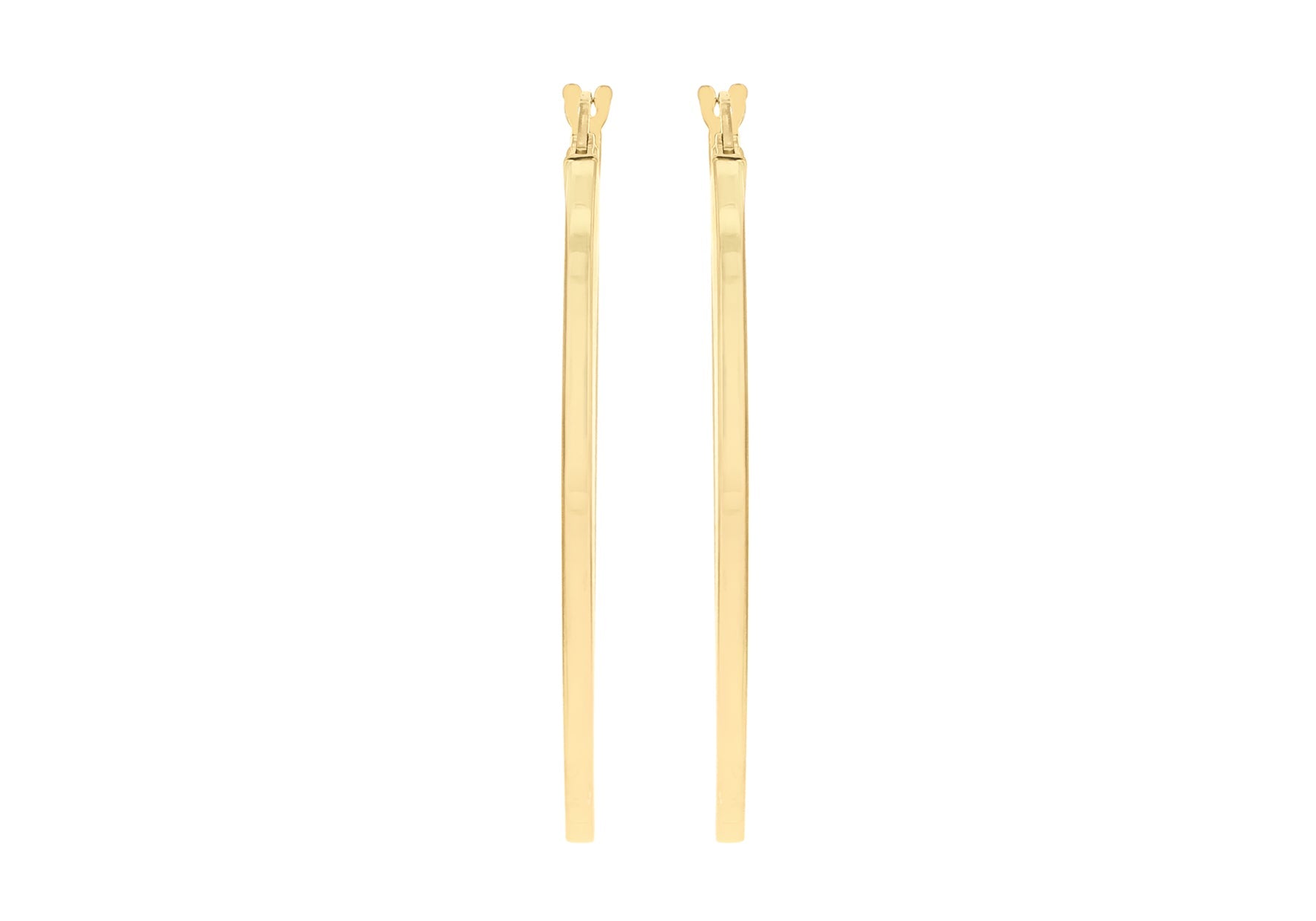 9K Yellow Gold Flat Oval Hoops