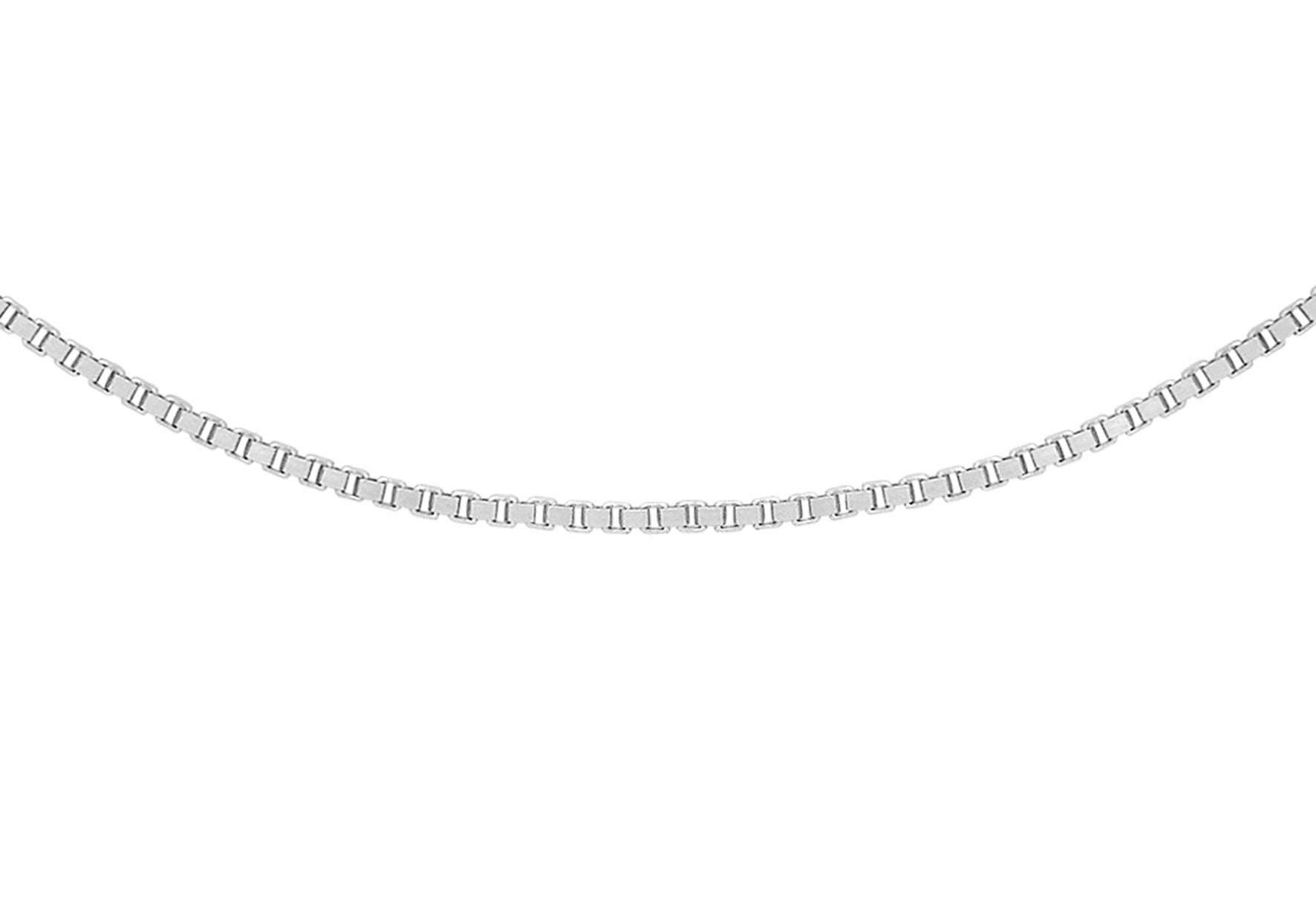 9K White Gold Venezia Box Chain Necklace 45-50cm
