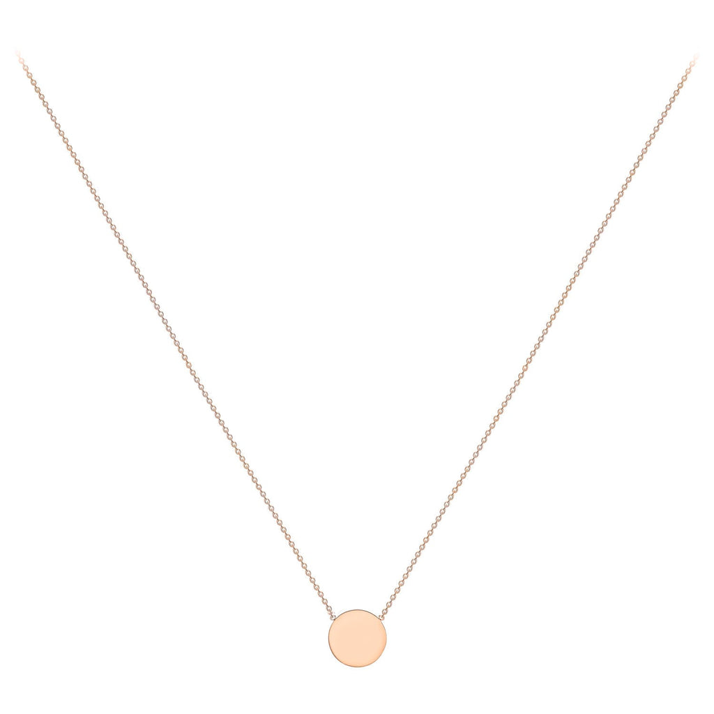 9K Yellow Gold 10mm Disc Adjustable Necklace 41cm-43cm