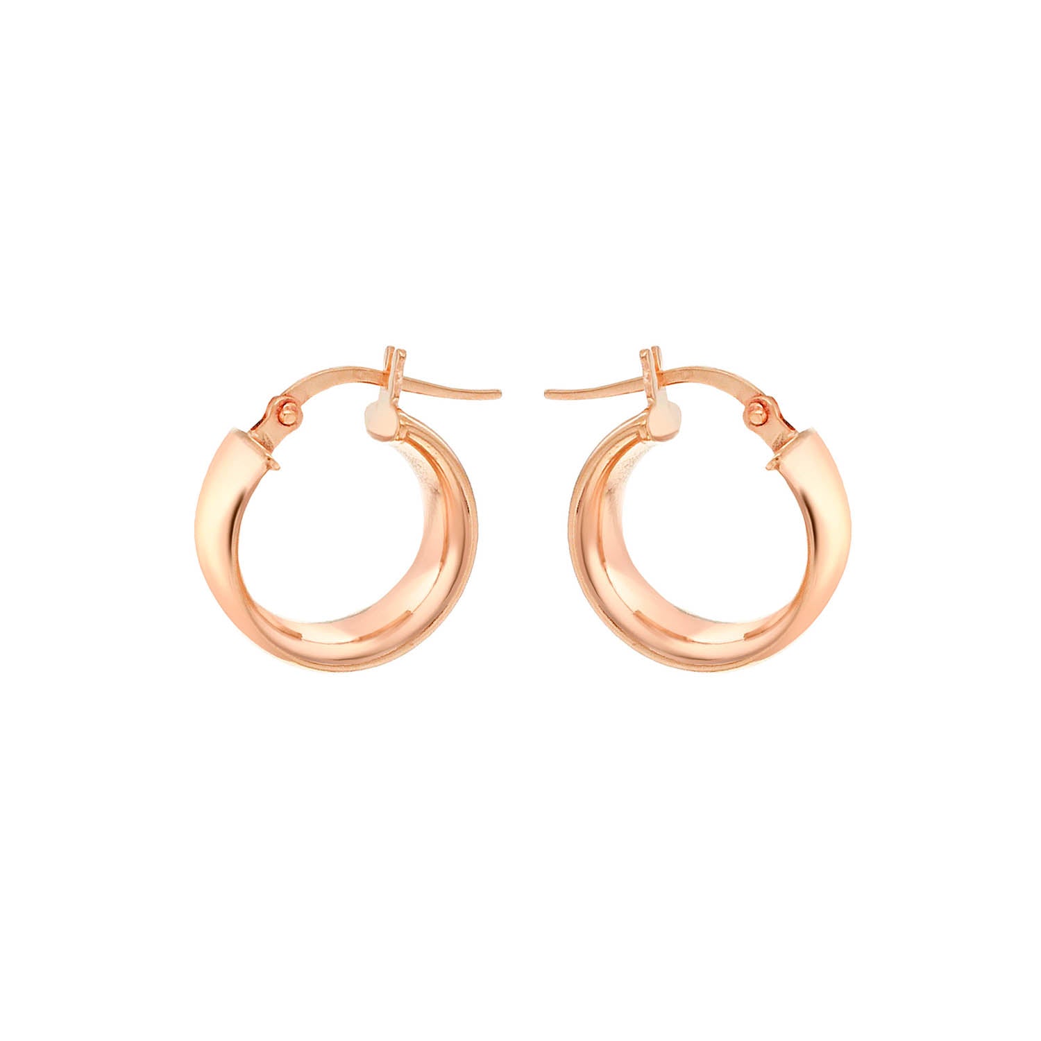 9K Rose Gold 6mm Band 14mm Creole Earrings
