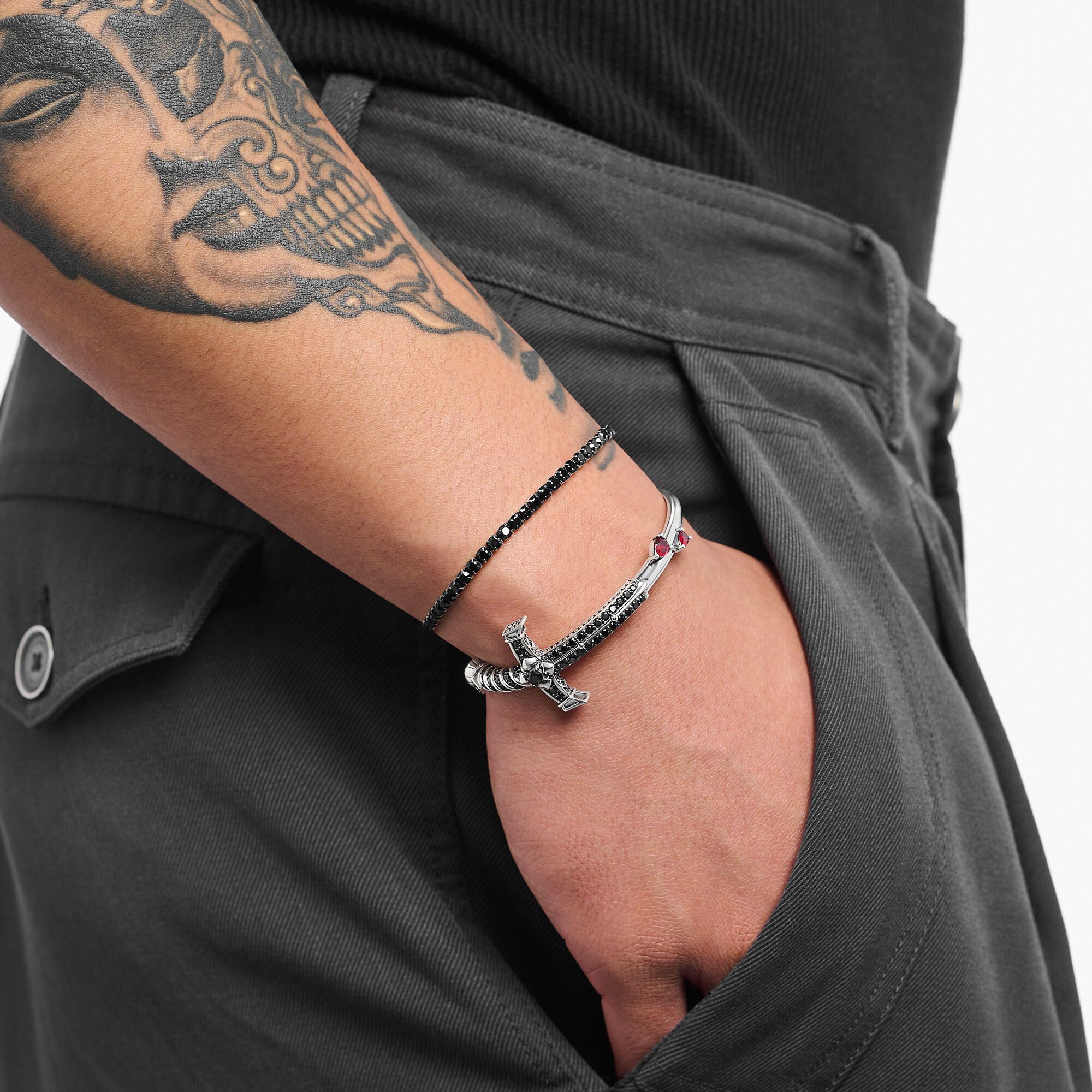 THOMAS SABO Tennis bracelet round-cut with black zirconia