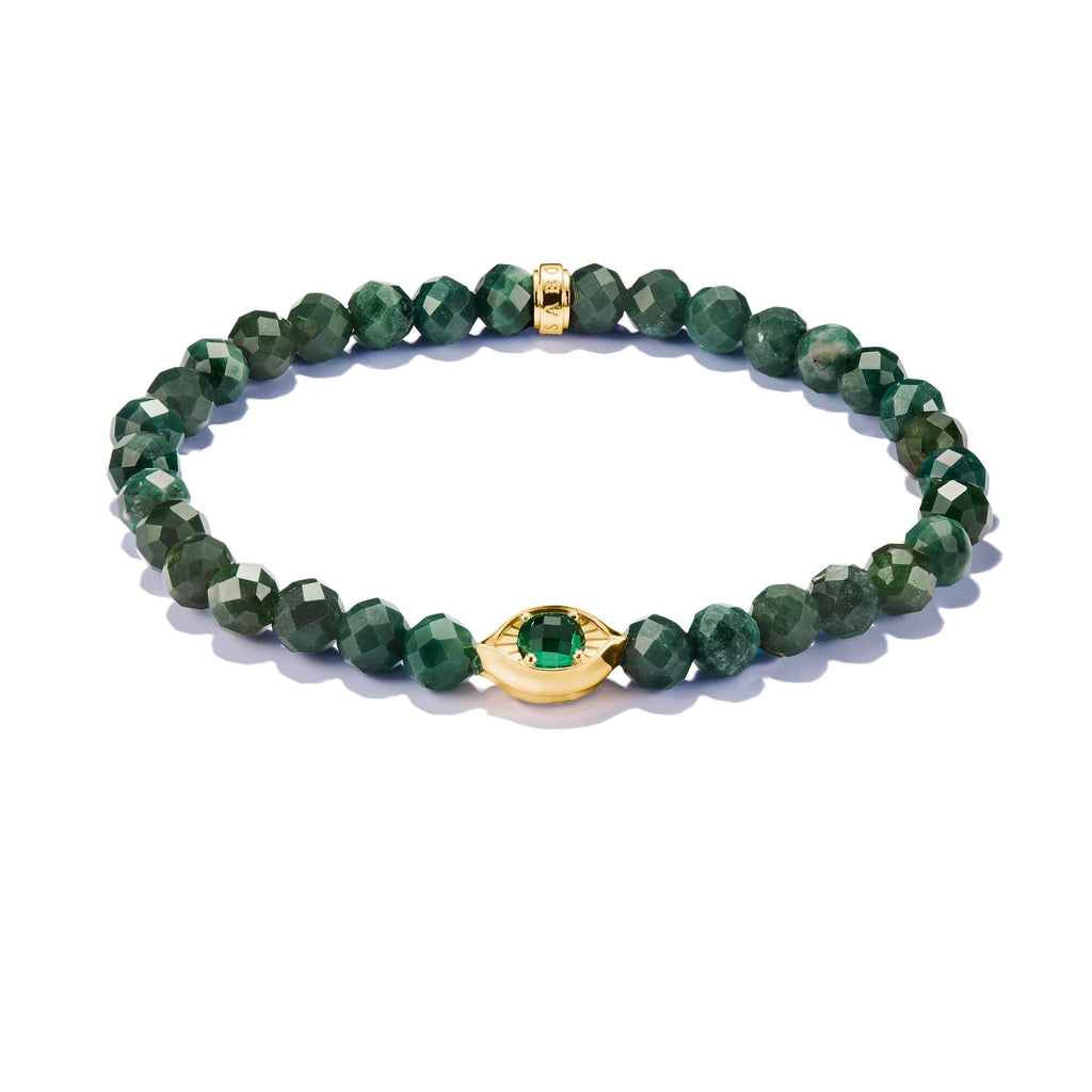 THOMAS SABO Moss Agate Eye Bead Bracelet