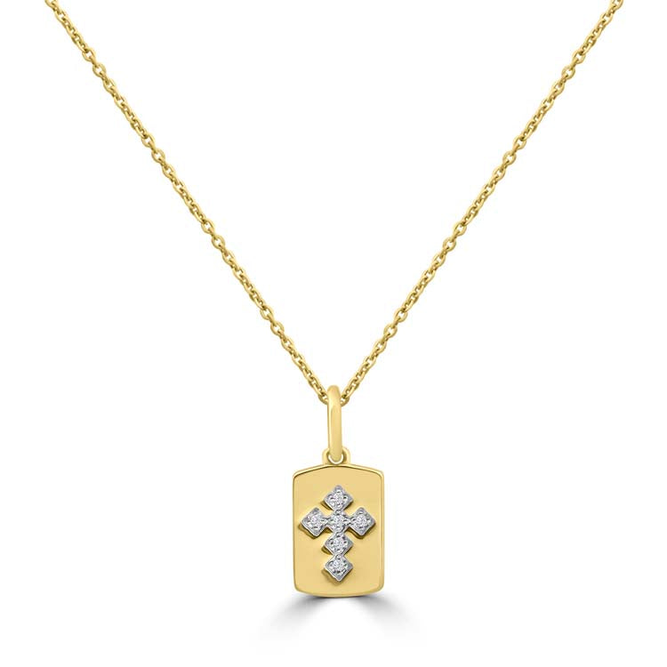 Diamond Necklace 40-45cm with 0.02ct Diamonds in 9K Yellow Gold