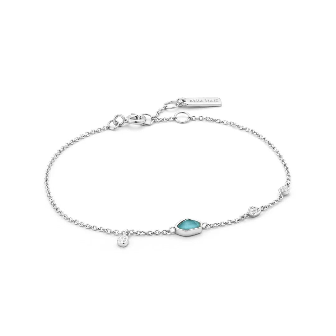 Ania Haie Turquoise Discs Silver Bracelet
