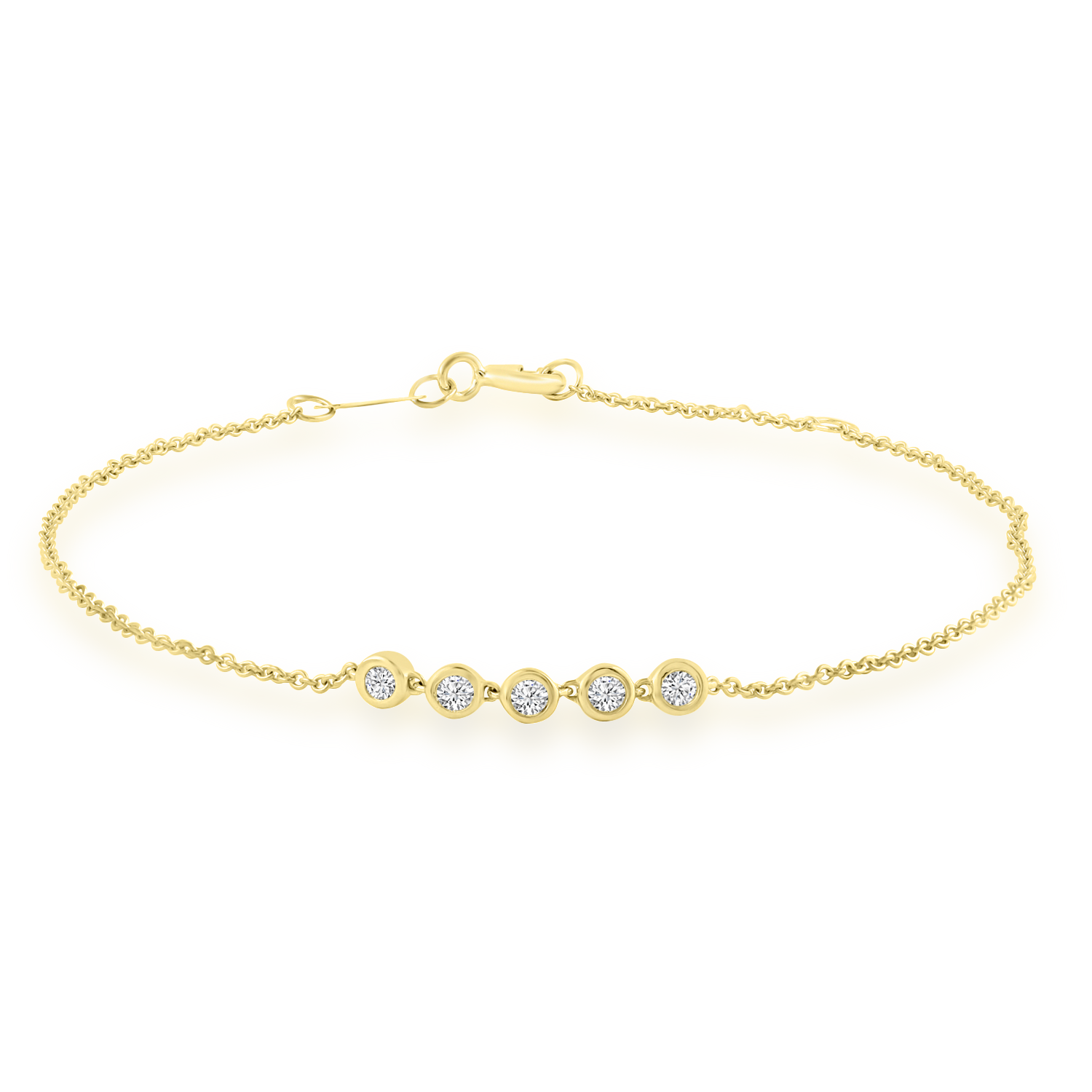 Bracelet with 0.15ct Diamonds in 9K Yellow Gold 17+2cm
