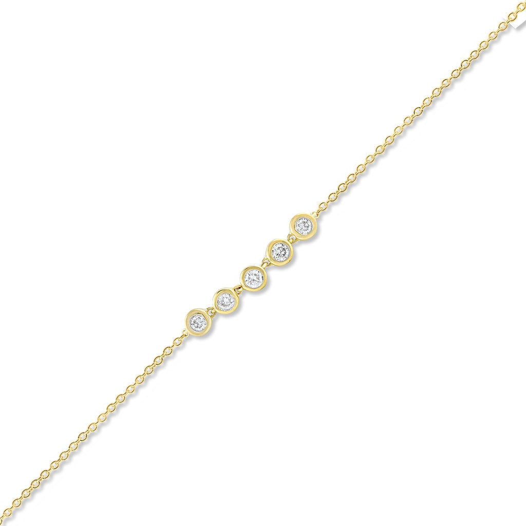 Bracelet with 0.15ct Diamonds in 9K Yellow Gold 17+2cm