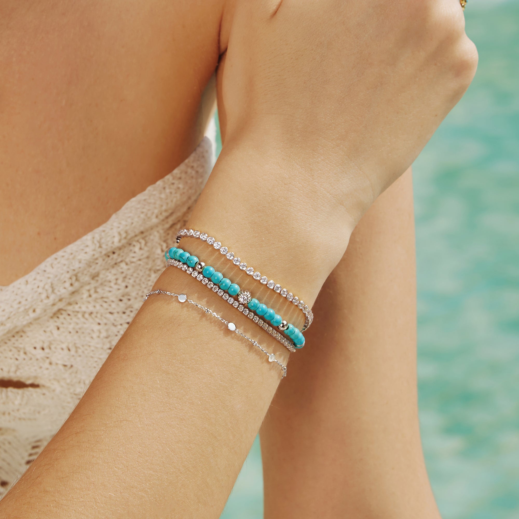 Ania Haie Silver Lab Created Turquoise Bracelet