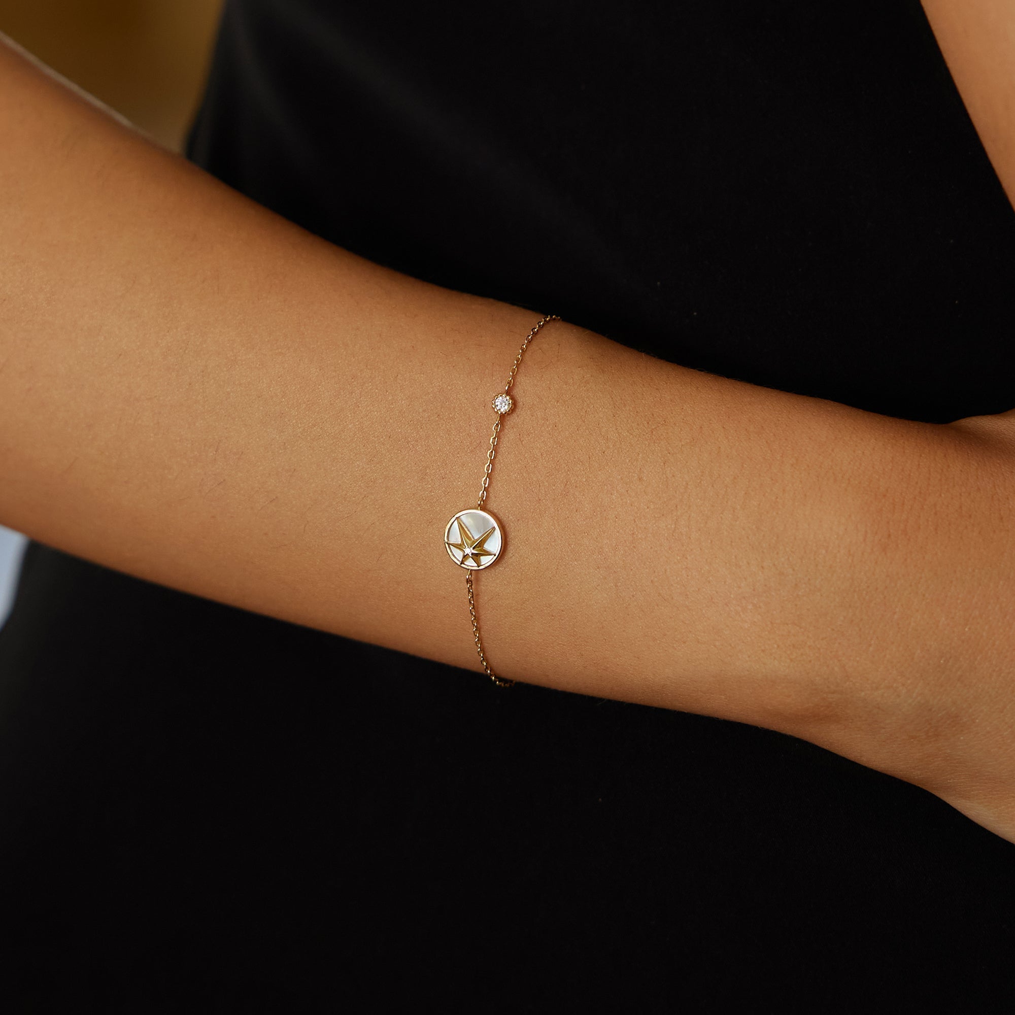 Ania Haie Gold Star Mother-of-Pearl Bracelet