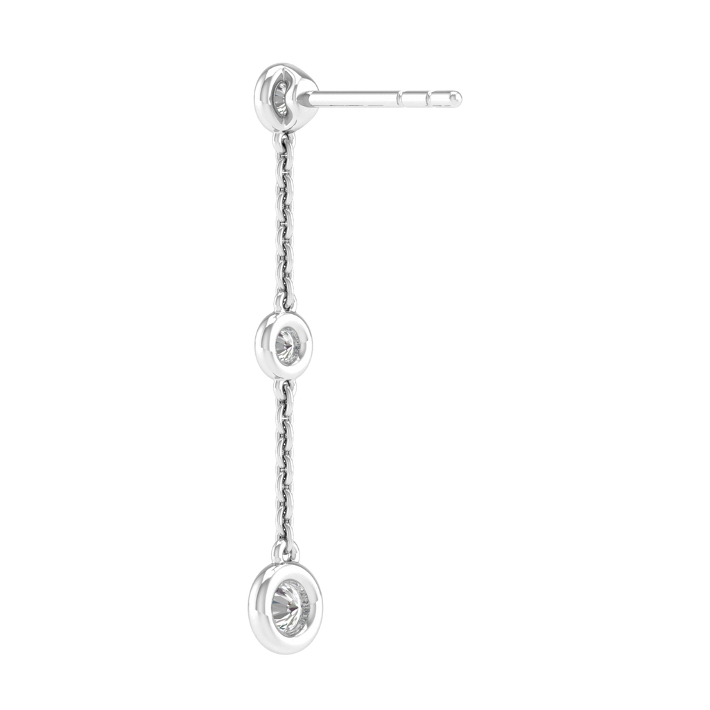 Diamond Chain Earrings with 0.25ct Diamonds in 9K White Gold