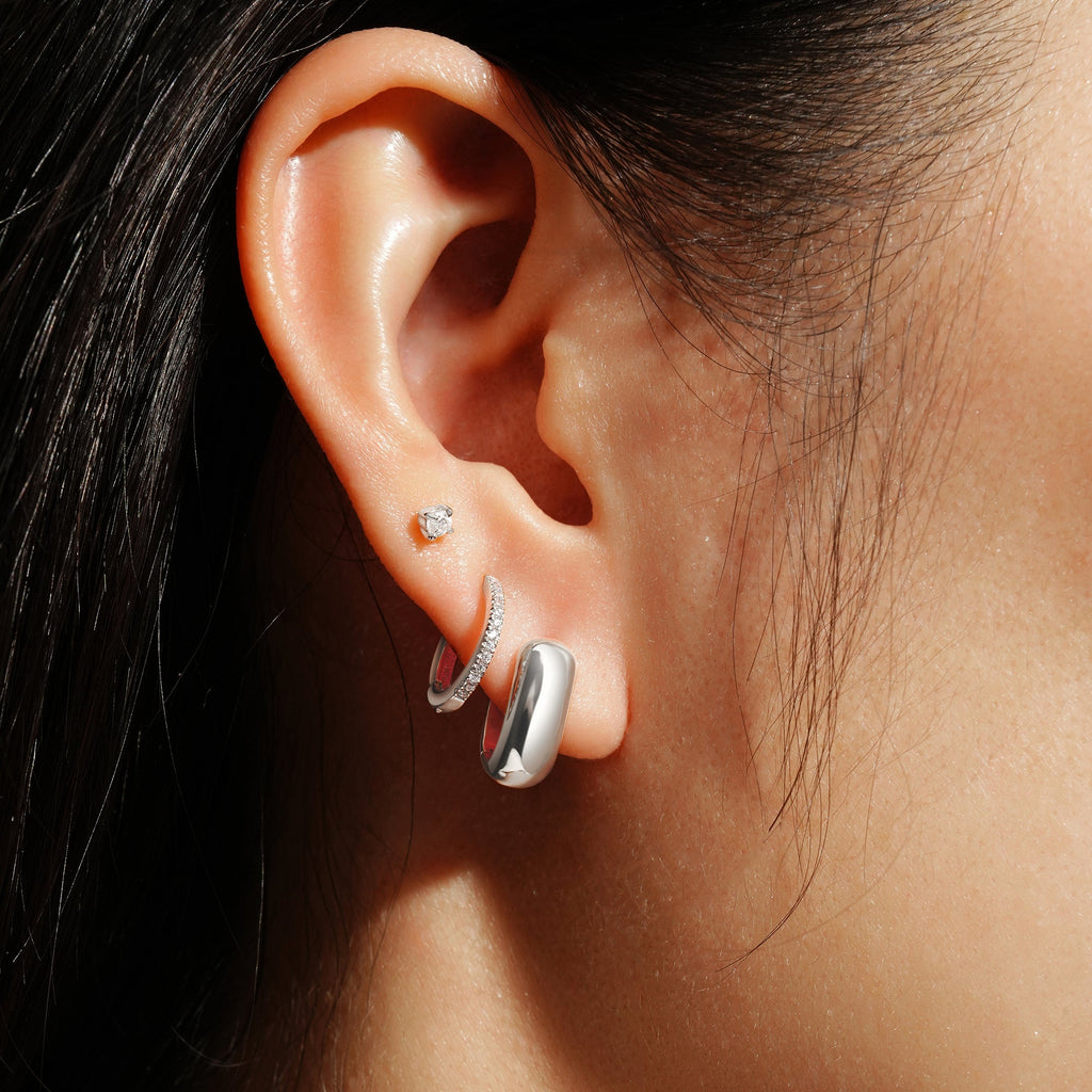 Ania Haie Silver Mini U-shaped Huggie Hoop Earrings