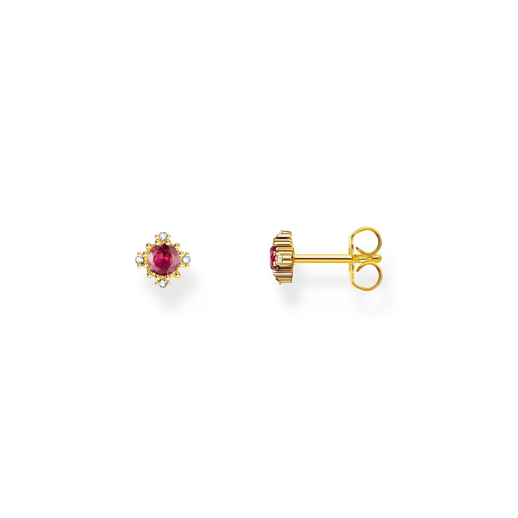 THOMAS SABO Vintage Romance Small ear studs with red sapphire