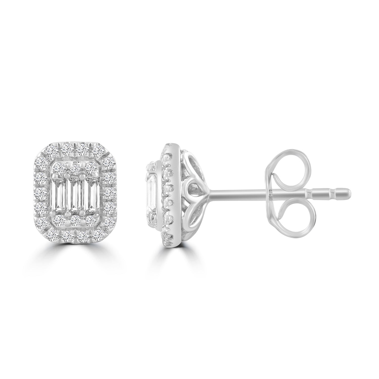 Stud Earrings with 0.33ct Diamonds in 9K White Gold