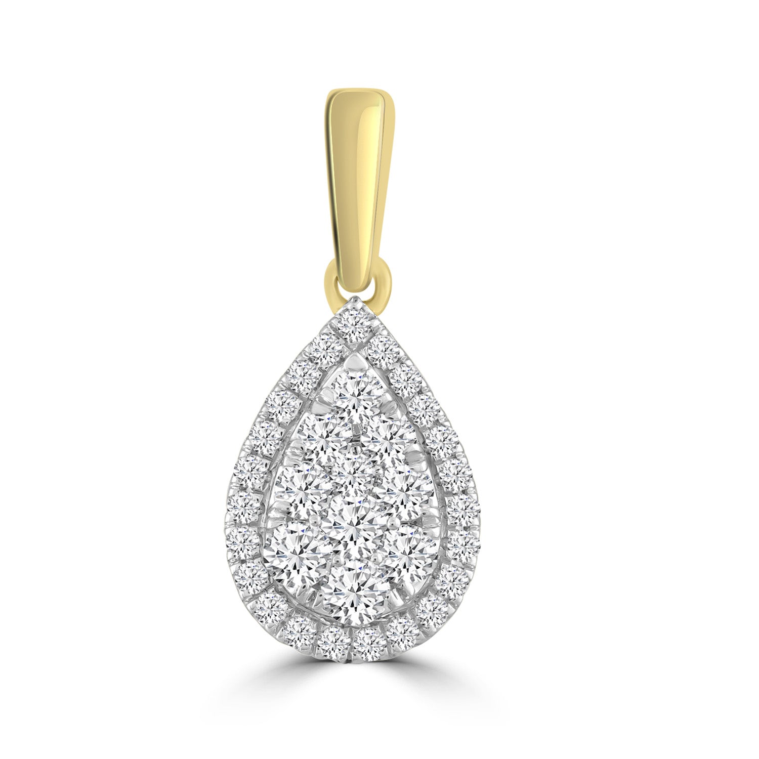 Pear Pendant with 0.25ct Diamond in 9K Yellow Gold