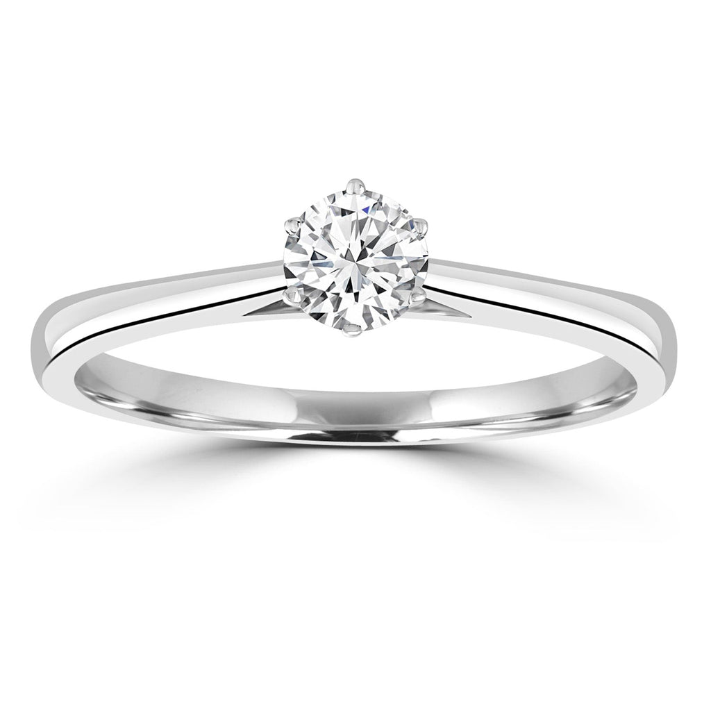 Solitaire Ring with 0.33ct Diamonds in 9K White Gold