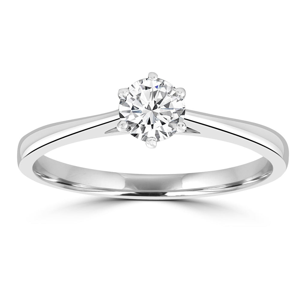 Solitaire Ring with 0.50ct Diamonds in 9K White Gold