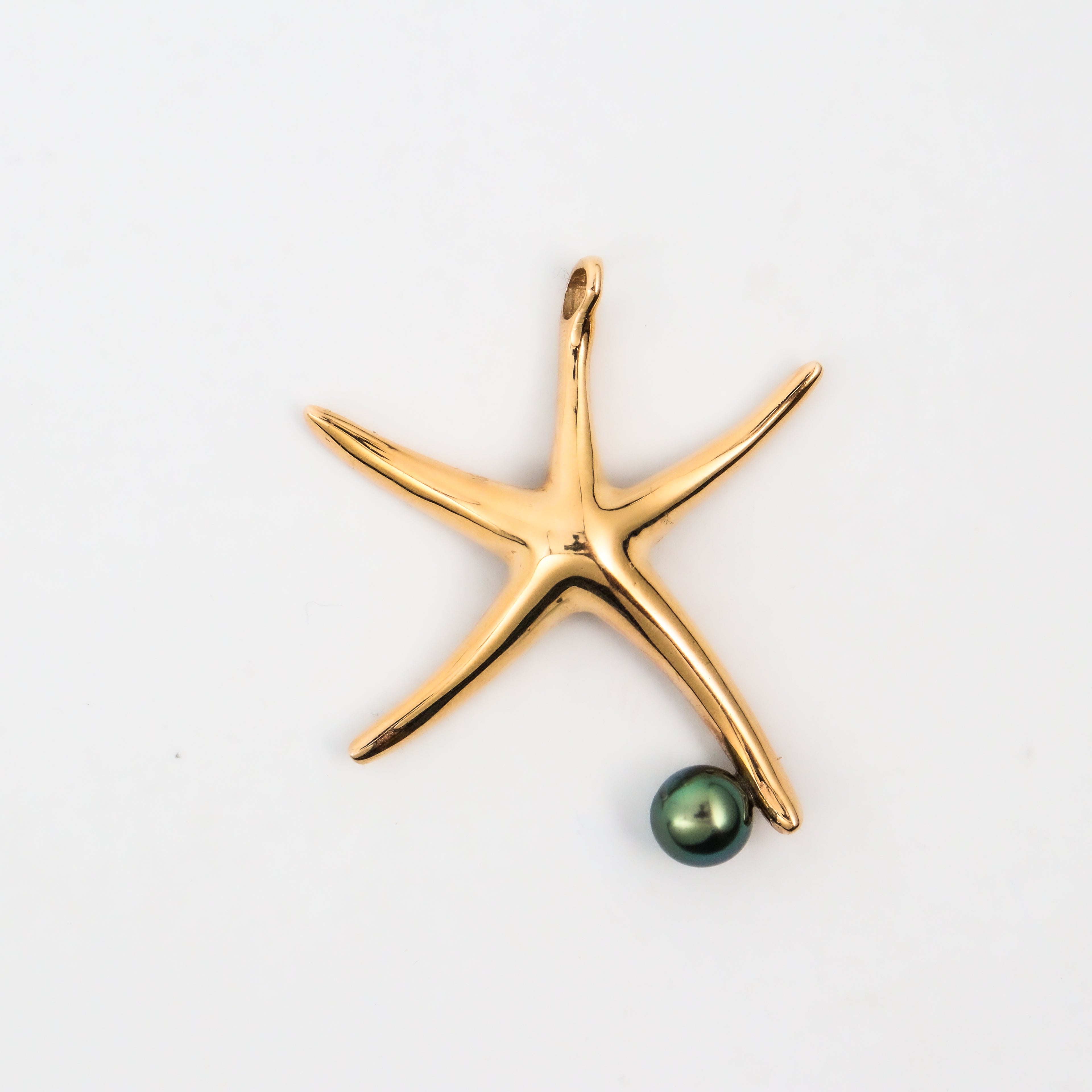 Leon Bakers 9K Yellow Gold Abrolhos Pearl Starfish Pendant