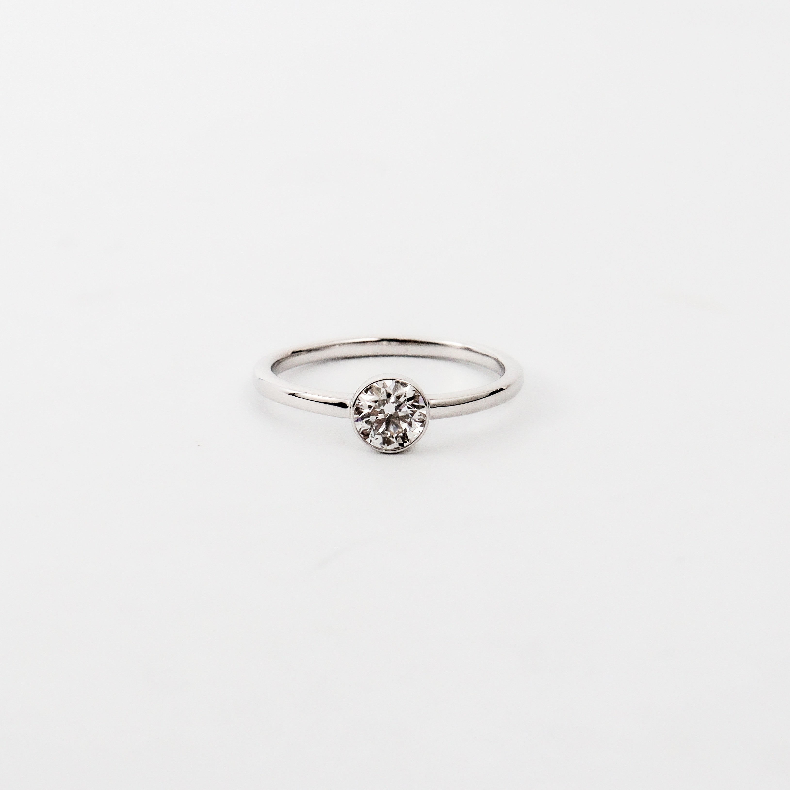 Leon Baker - White Gold Lab Diamond Bezel Ring