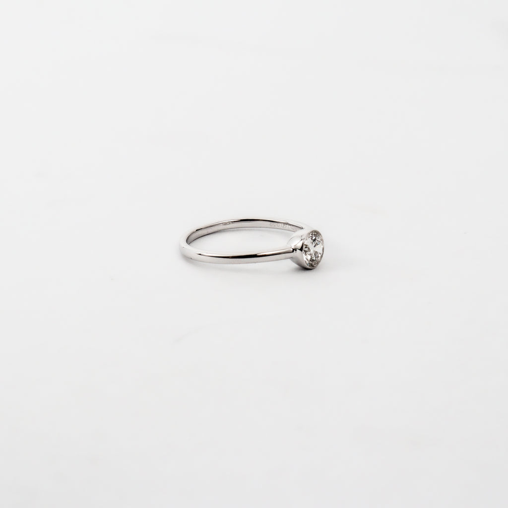 Leon Baker - White Gold Lab Diamond Bezel Ring