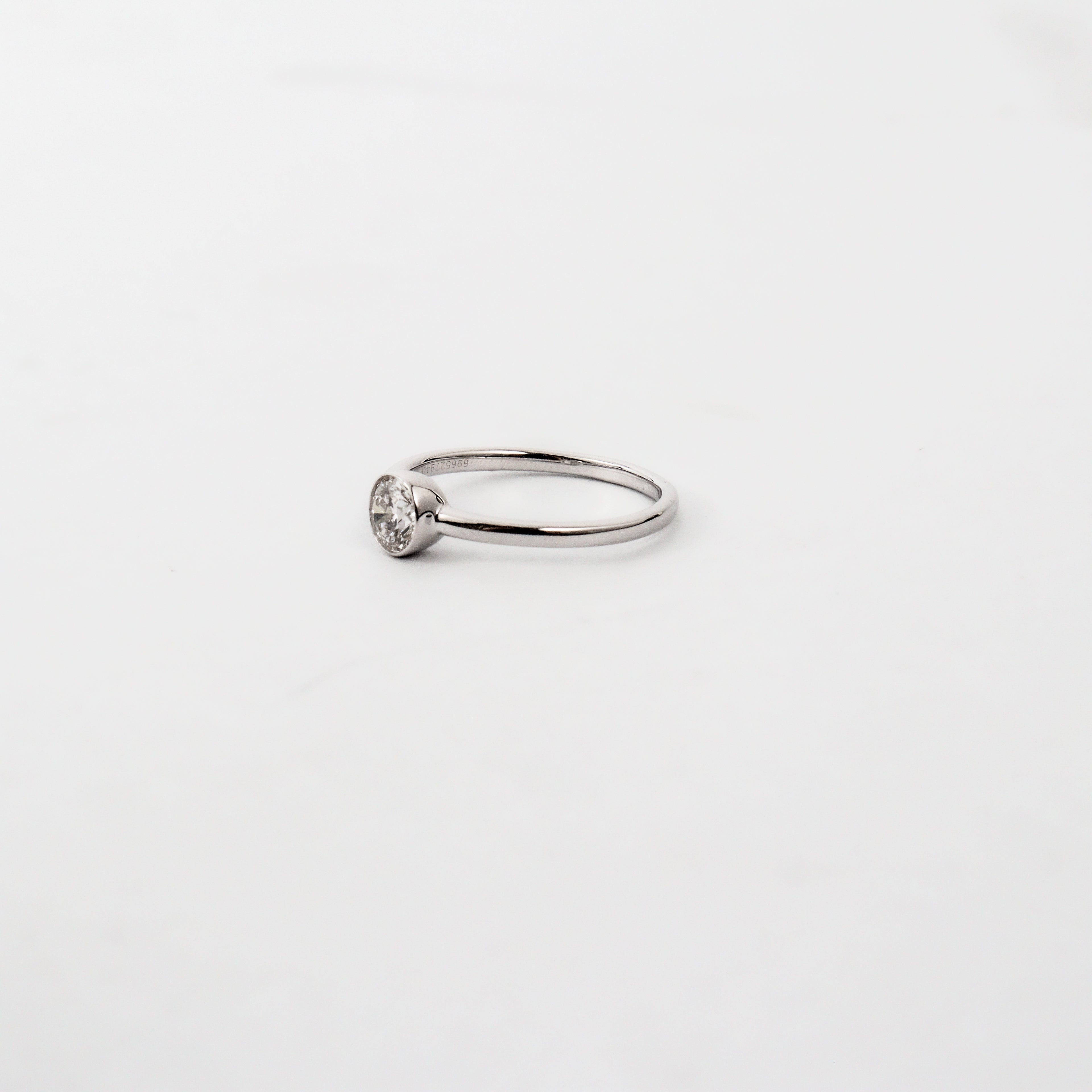 Leon Baker - White Gold Lab Diamond Bezel Ring