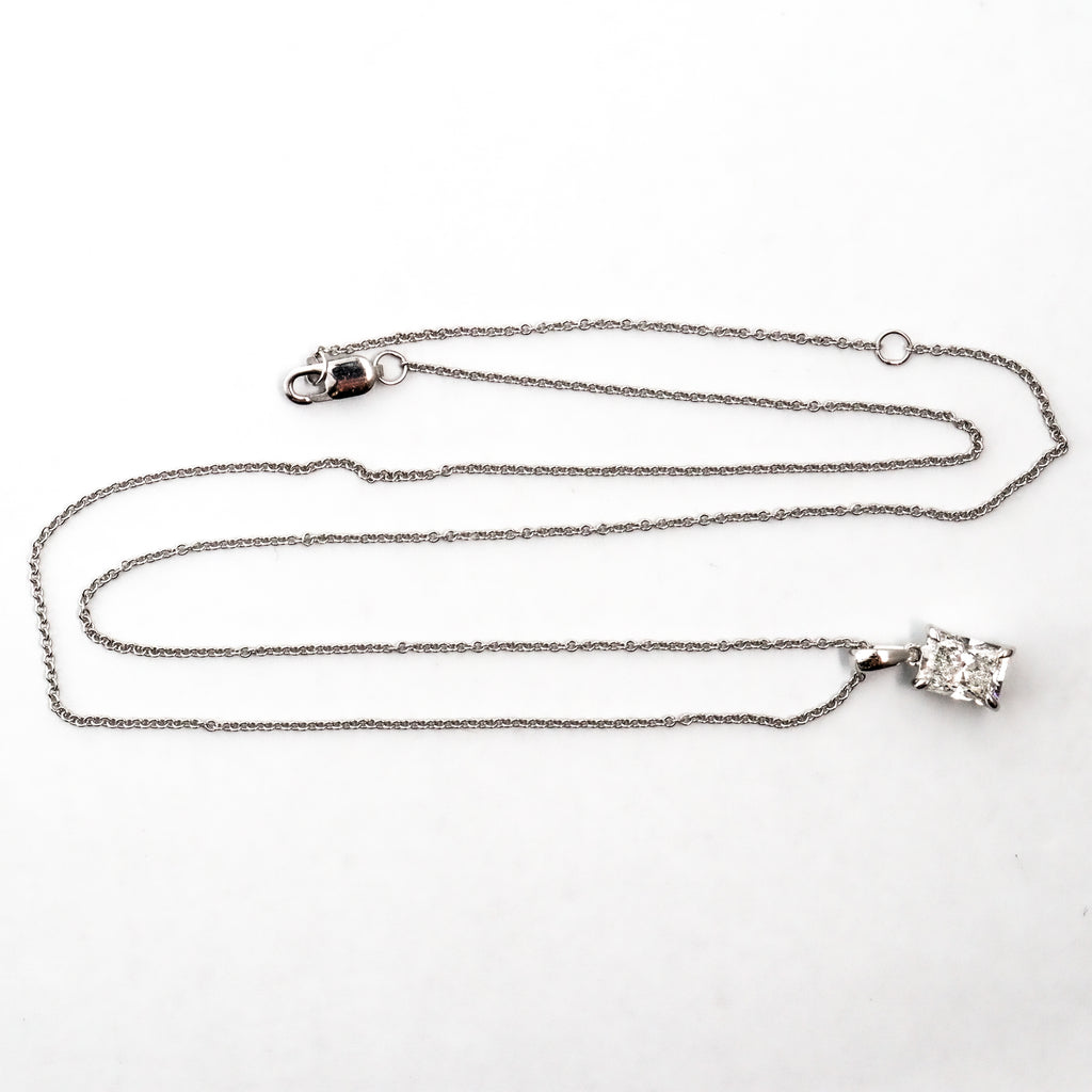 Leon Baker - White Gold Radiant Cut Lab Diamond Necklace
