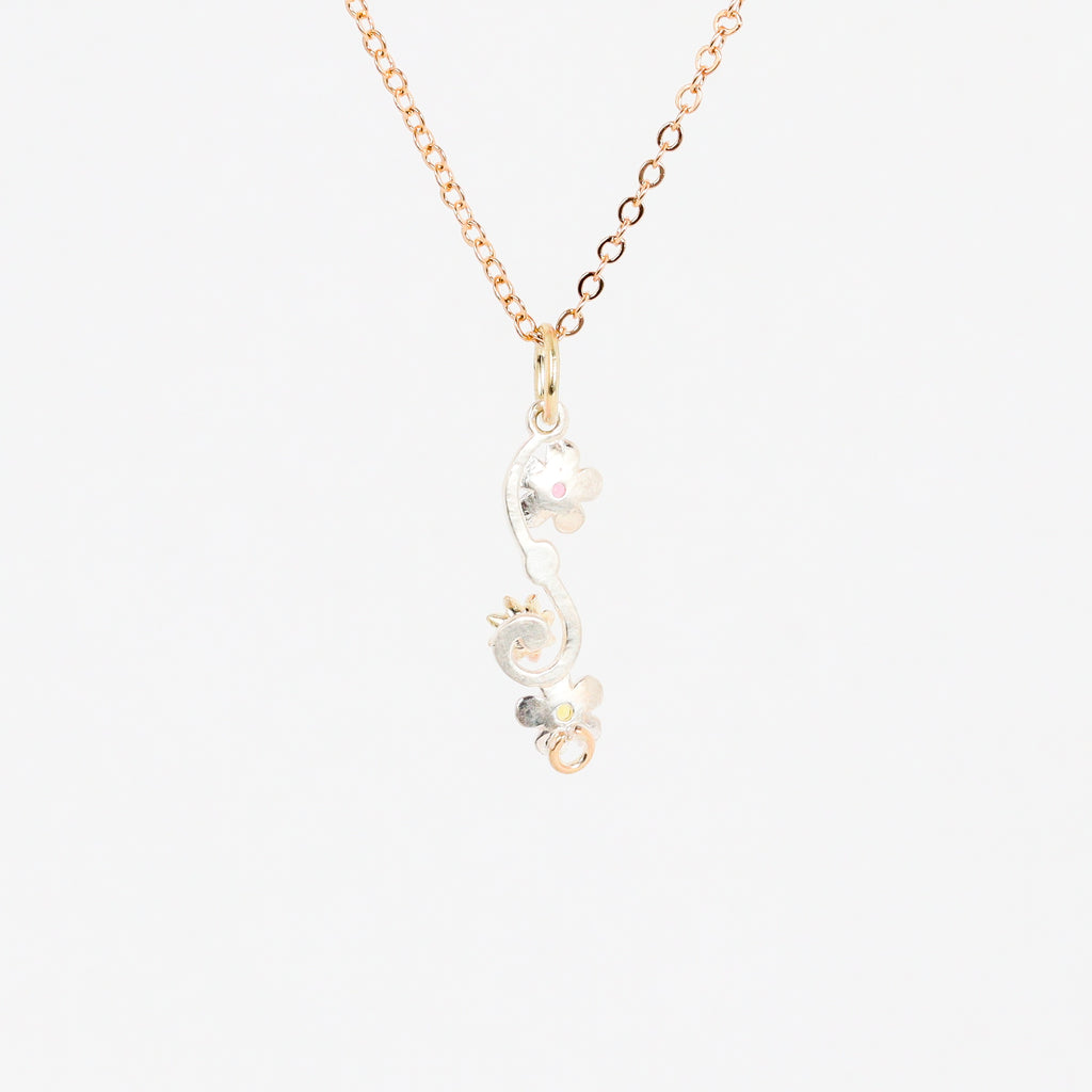 Leon Baker - Two-Tone Wildflower Sapphire & Diamond Pendant