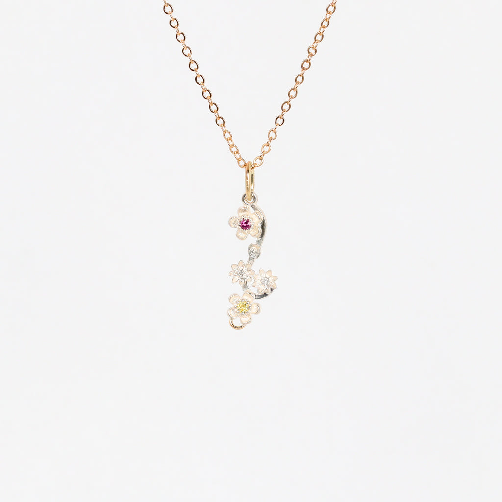 Leon Baker - Silver & 9kyg Wildflower Sapphire Pendant