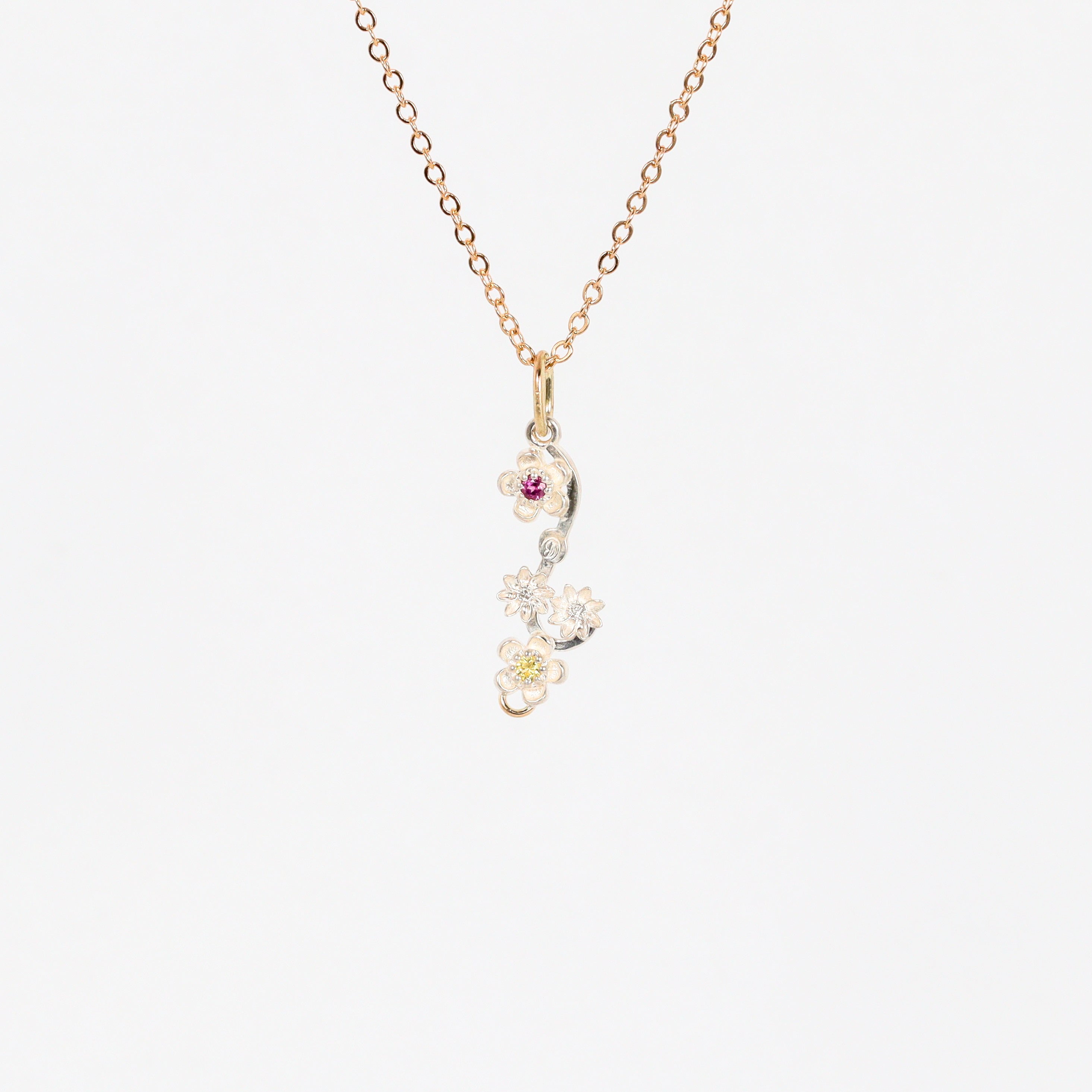 Leon Baker - Silver & 9kyg Wildflower Sapphire Pendant