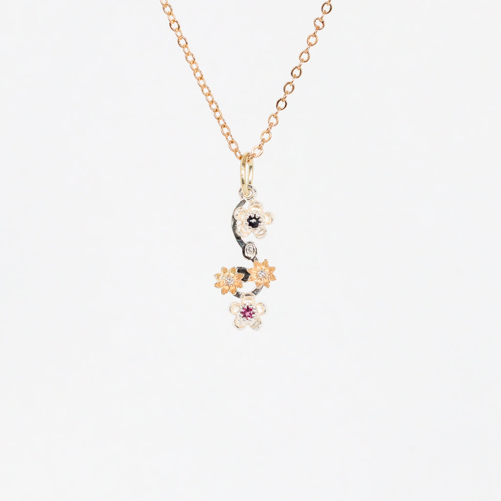 Leon Baker - Sterling Silver & 9K Yellow Gold Wildflower Pendant