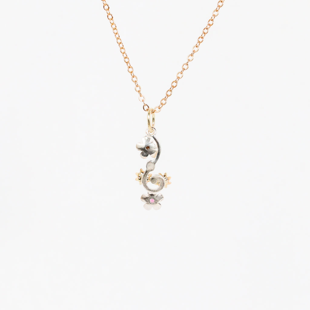 Leon Baker - Sterling Silver & 9K Yellow Gold Wildflower Pendant