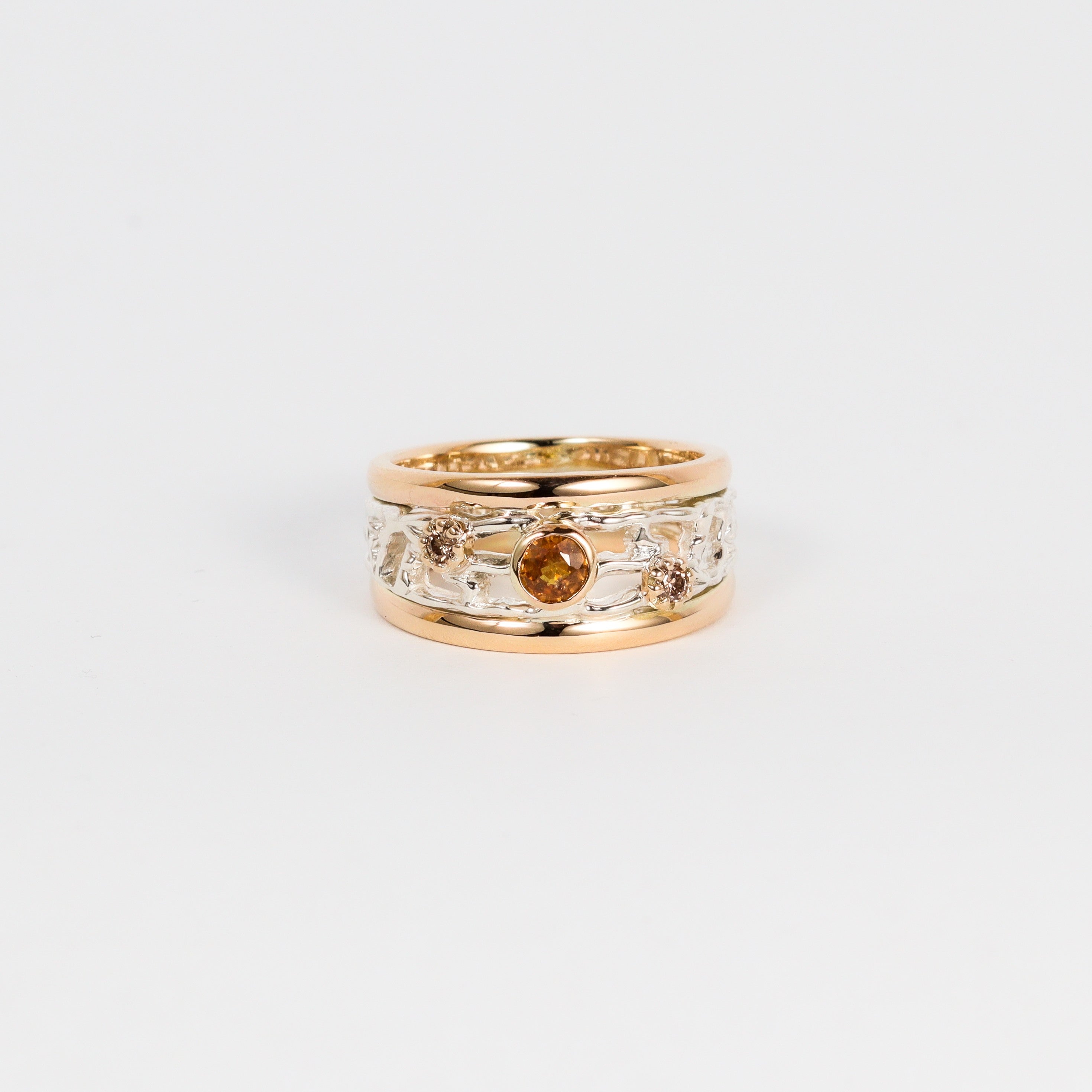 Coral Bay Jewels - Yellow Sapphire & Argyle Diamond Two Tone Ring