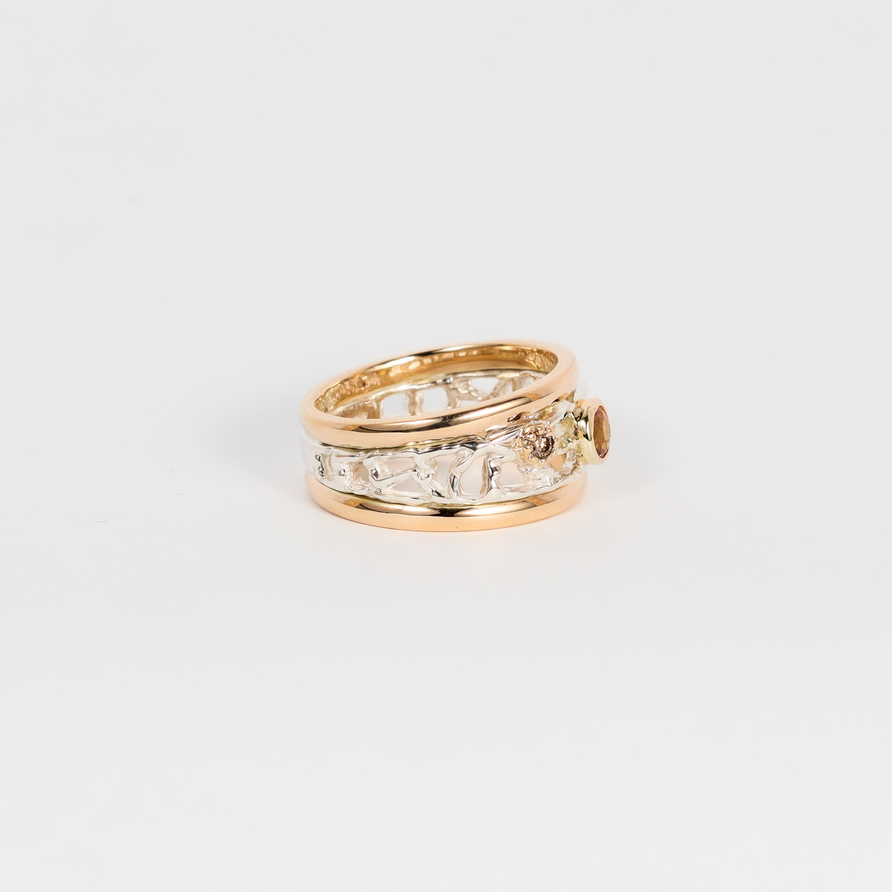 Coral Bay Jewels - Yellow Sapphire & Argyle Diamond Two Tone Ring