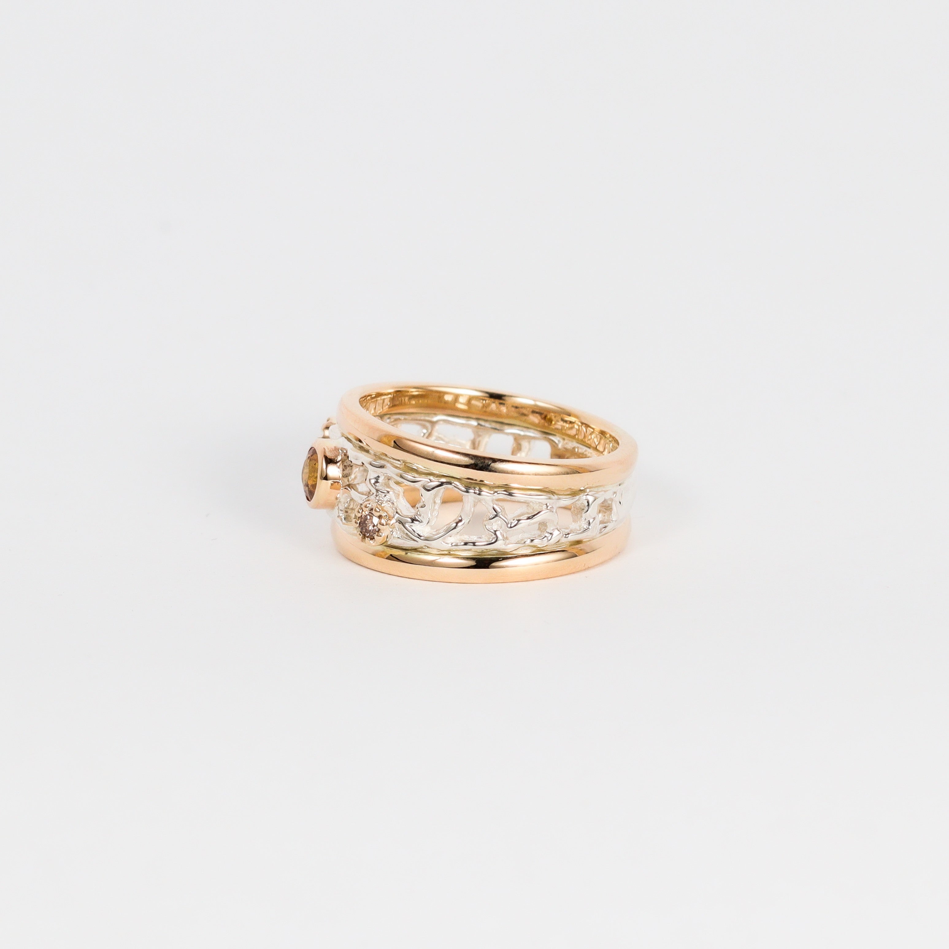 Coral Bay Jewels - Yellow Sapphire & Argyle Diamond Two Tone Ring