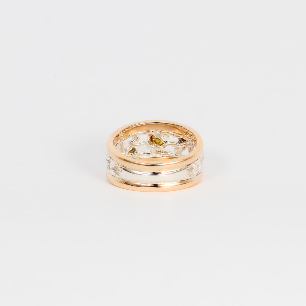 Coral Bay Jewels - Yellow Sapphire & Argyle Diamond Two Tone Ring