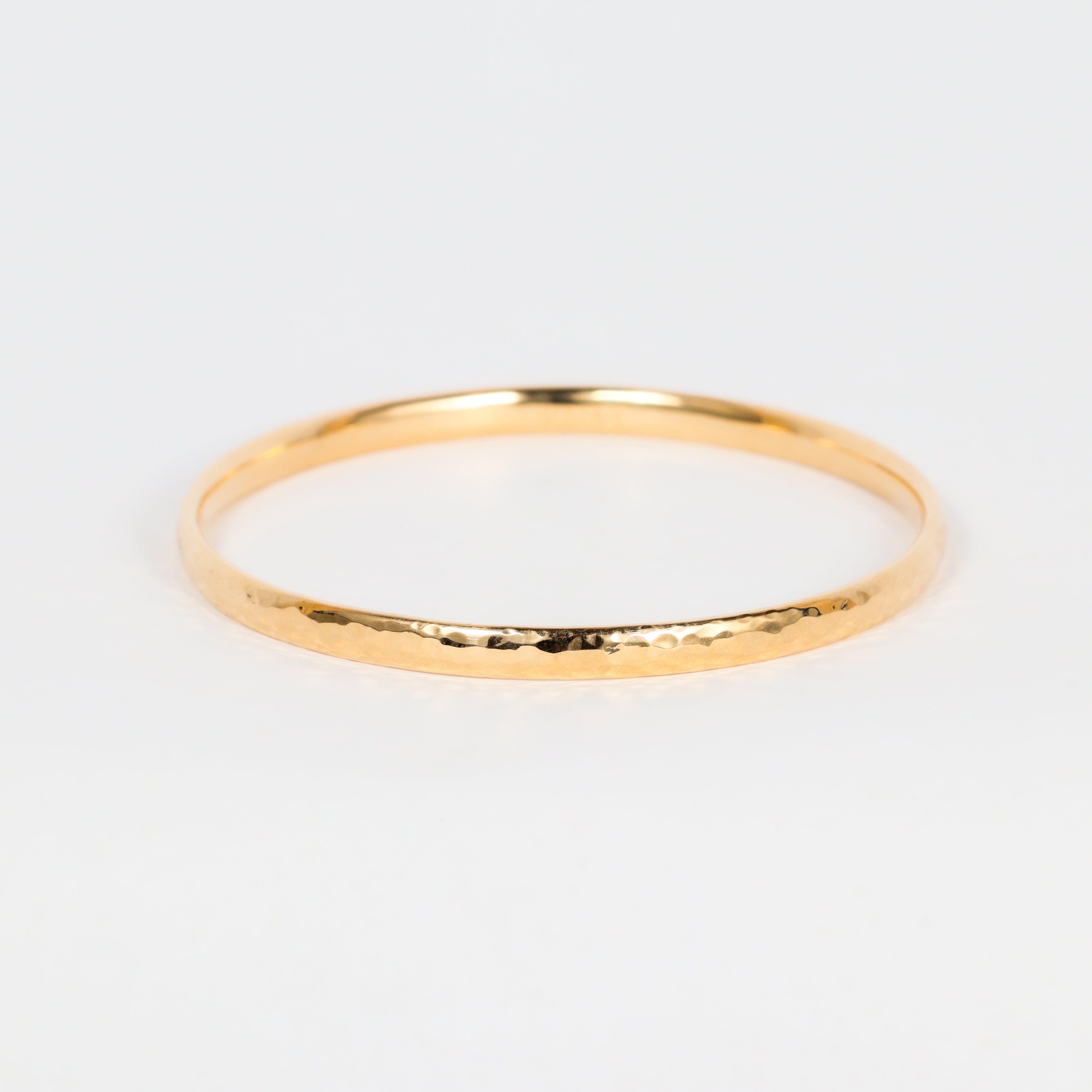 Leon Baker - 9K Gold Beaten Half-Round Bangle