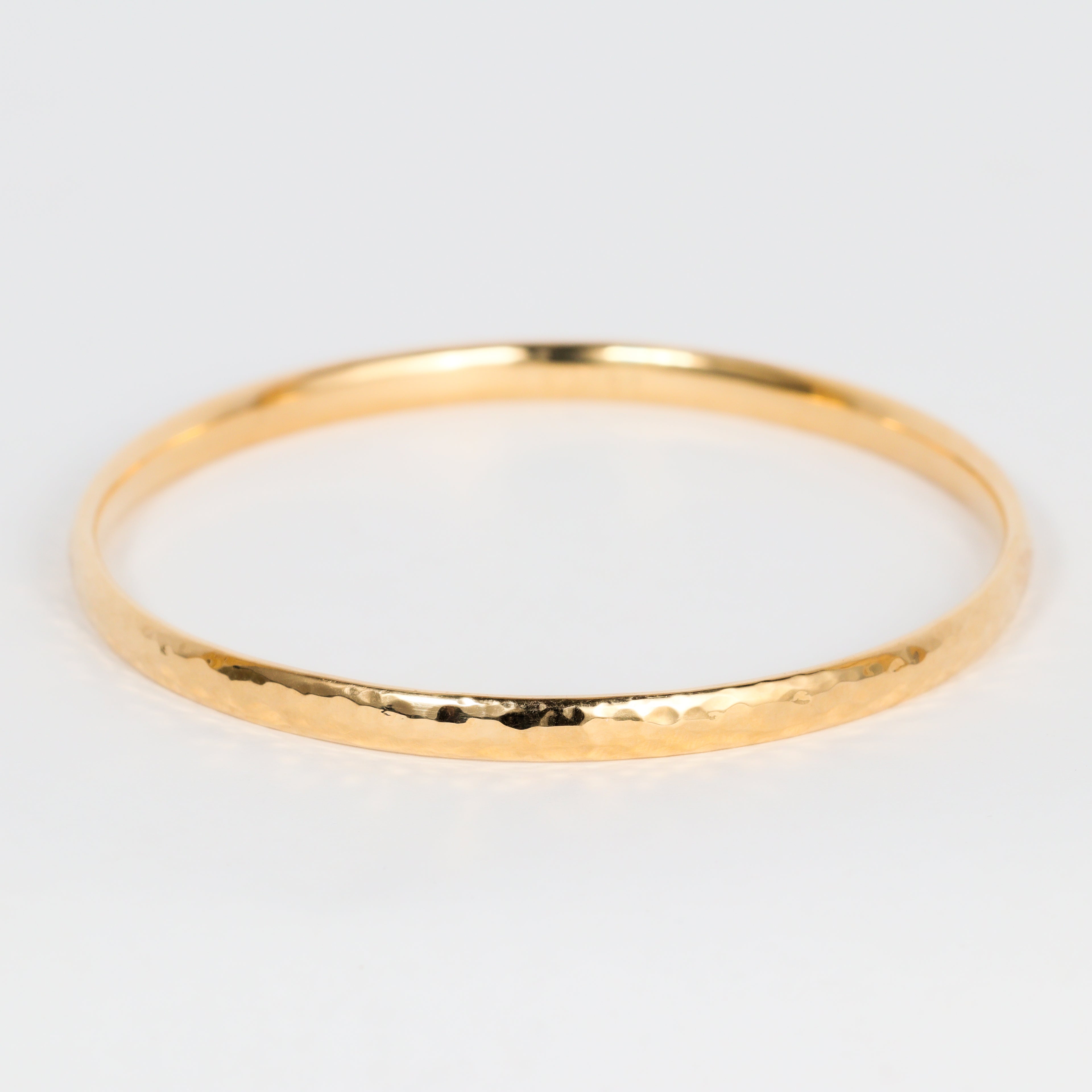 Leon Baker - 9K Gold Beaten Half-Round Bangle