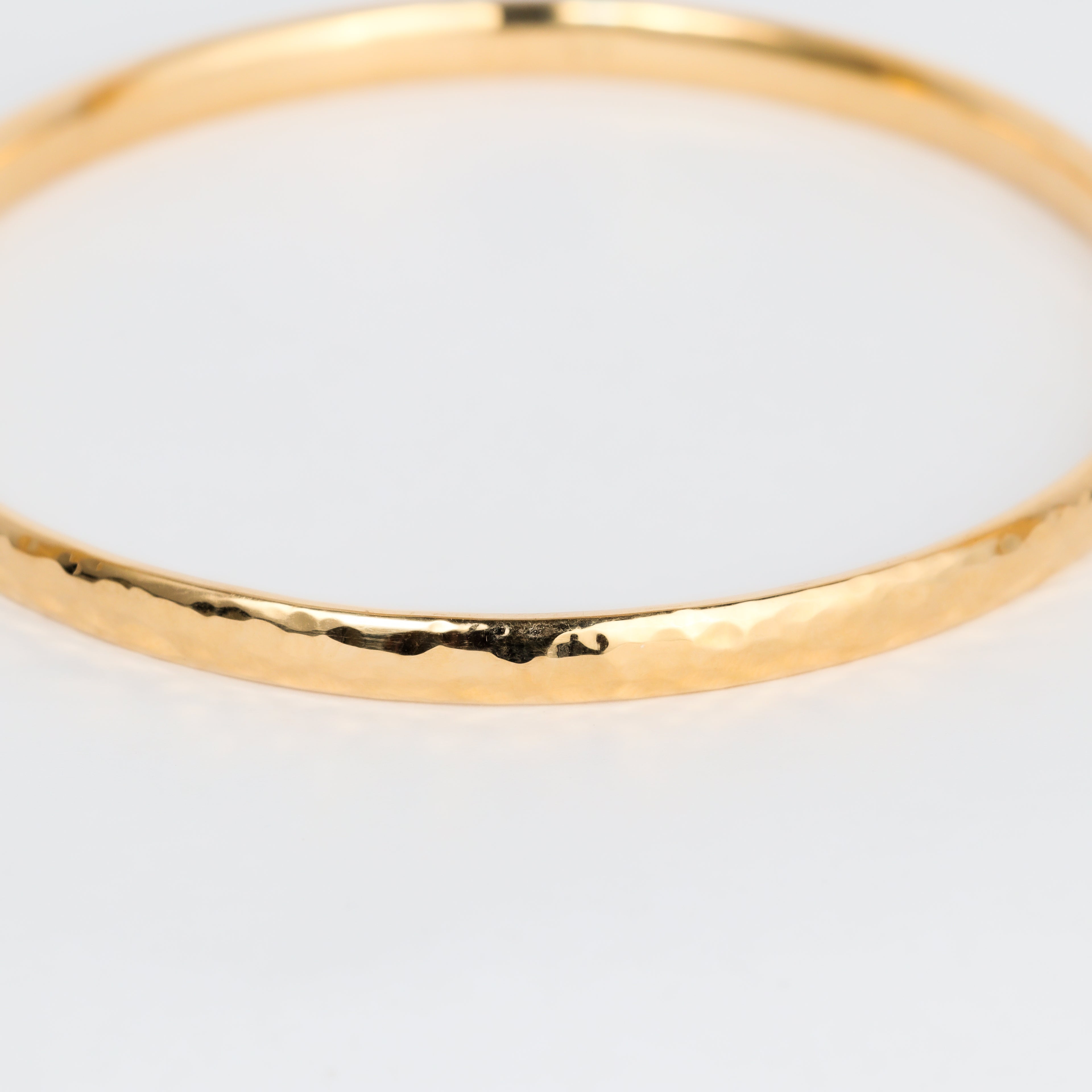 Leon Baker - 9K Gold Beaten Half-Round Bangle