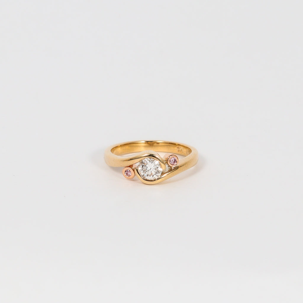 Leon Baker - Swirl Pink Argyle & Diamond Ring