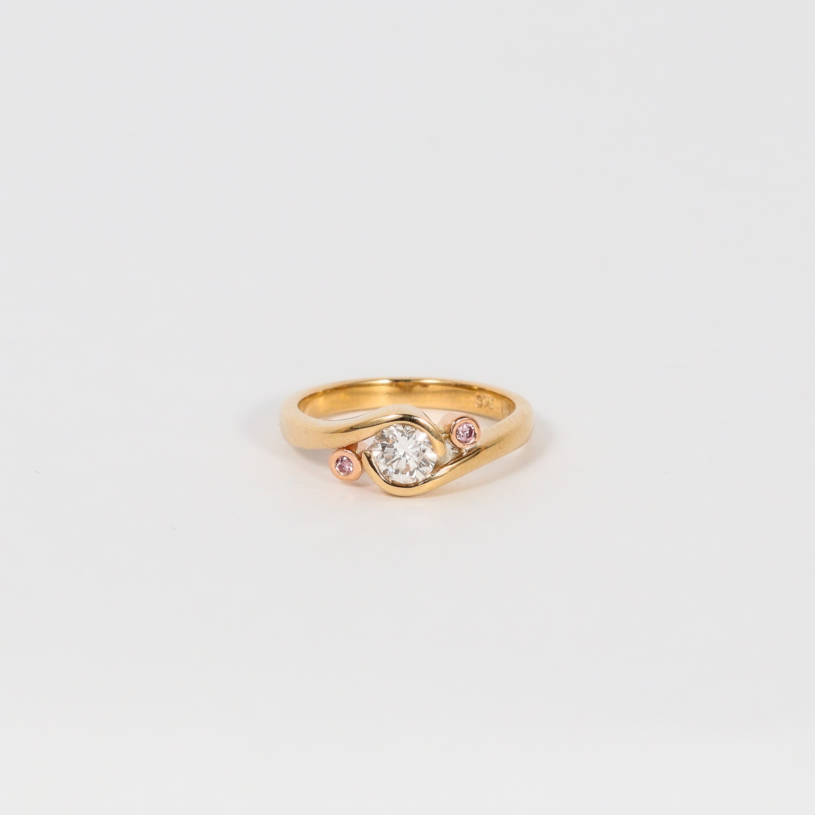 Leon Baker - Swirl Pink Argyle & Diamond Ring