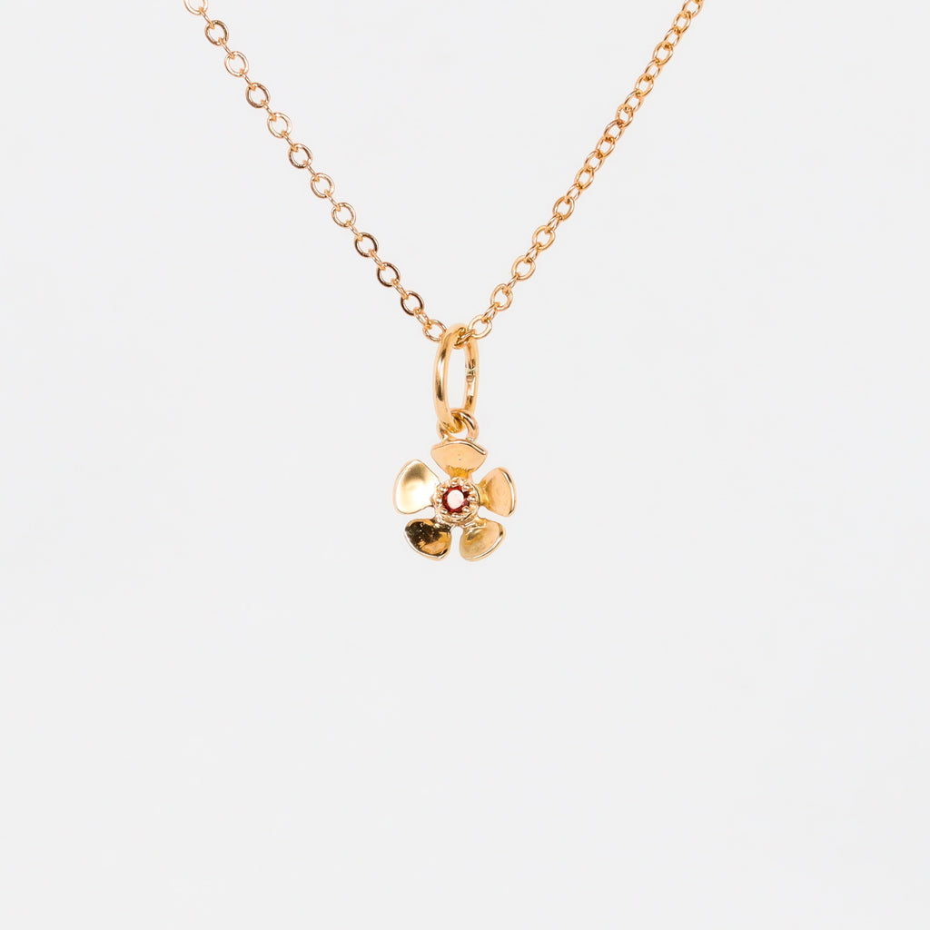 Leon Baker - Small Geraldton Wax Garnet Charm