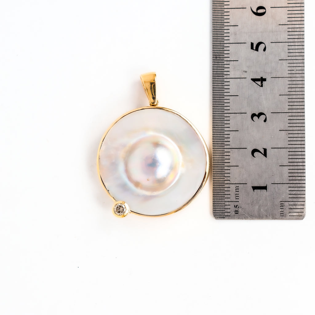 Coral Bay Jewels - Argyle Champaign & Mabe Pearl Pendant