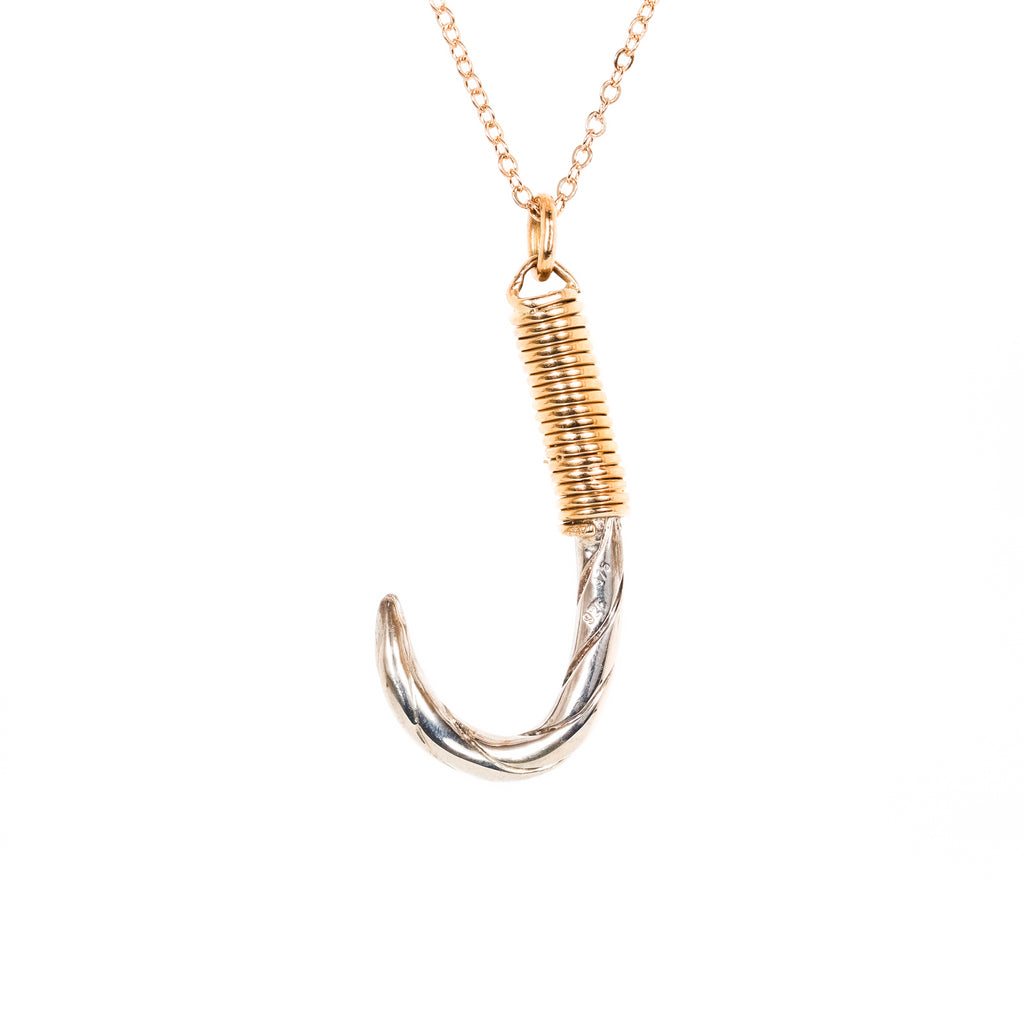 Leon Baker Sterling Silver and 9K Yellow Gold Hook Pendant