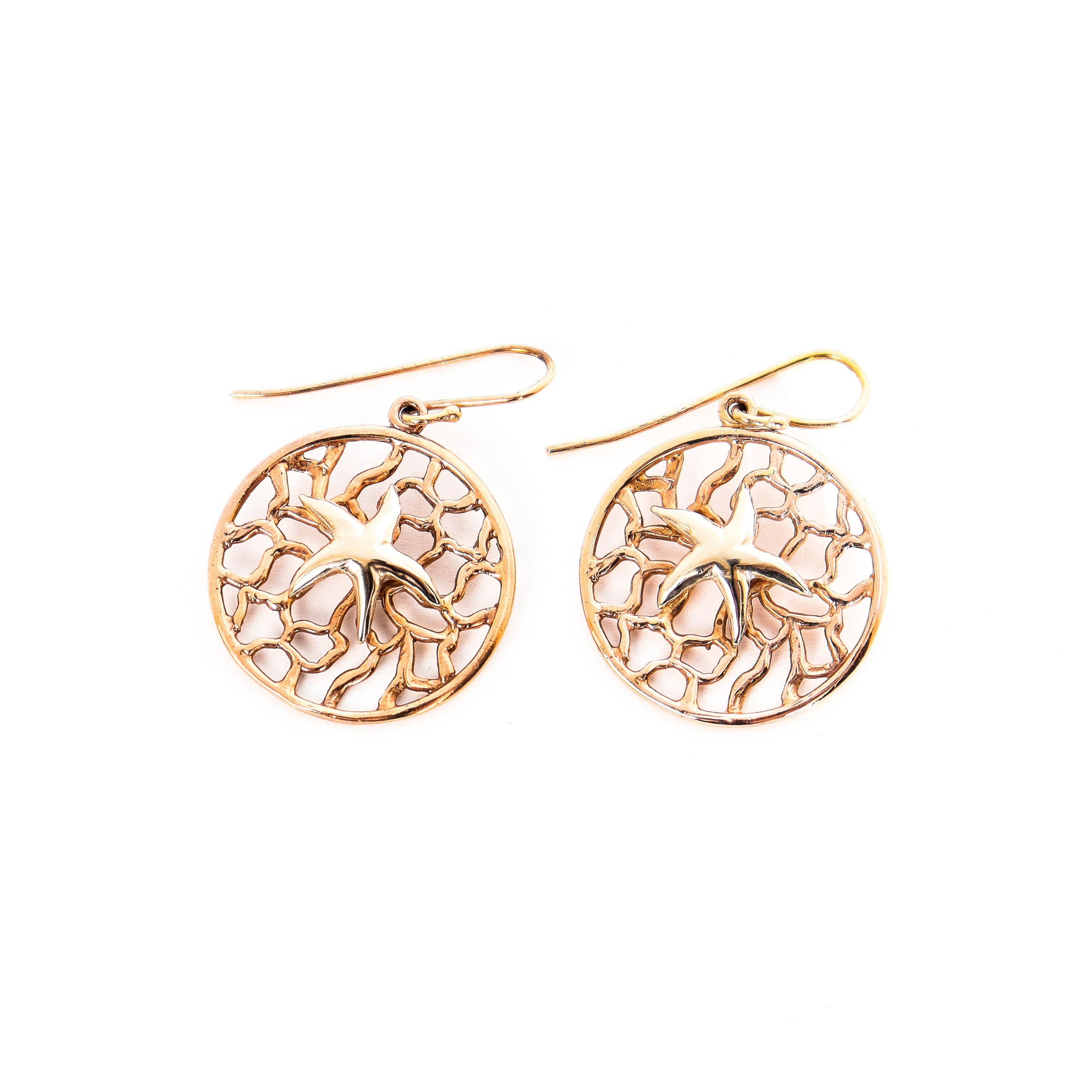Coral Bay Jewels - Rose Gold & Silver Starfish Drop Earrings
