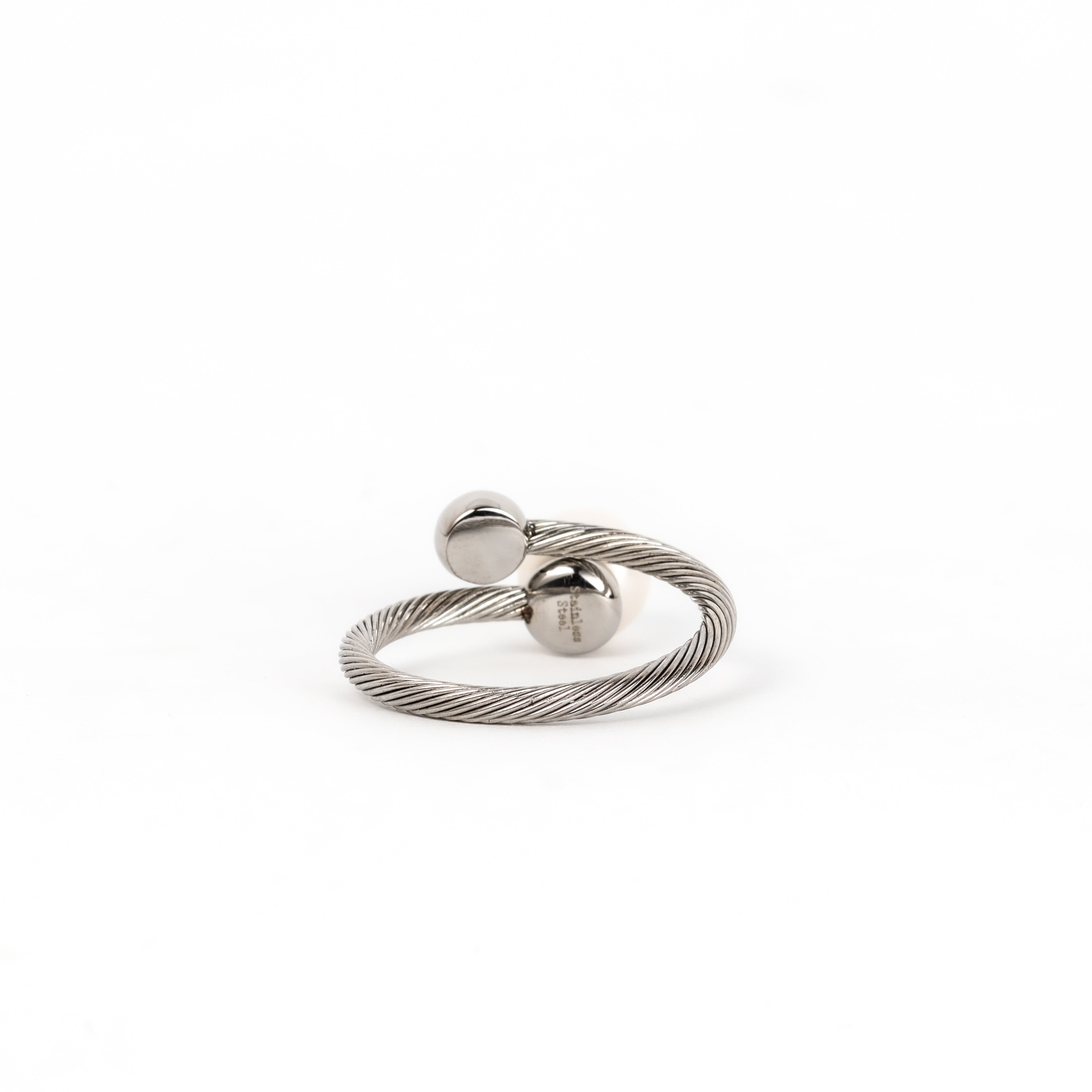 Leon Baker - Stirling Silver Freshwater Pearl Adjustable Ring
