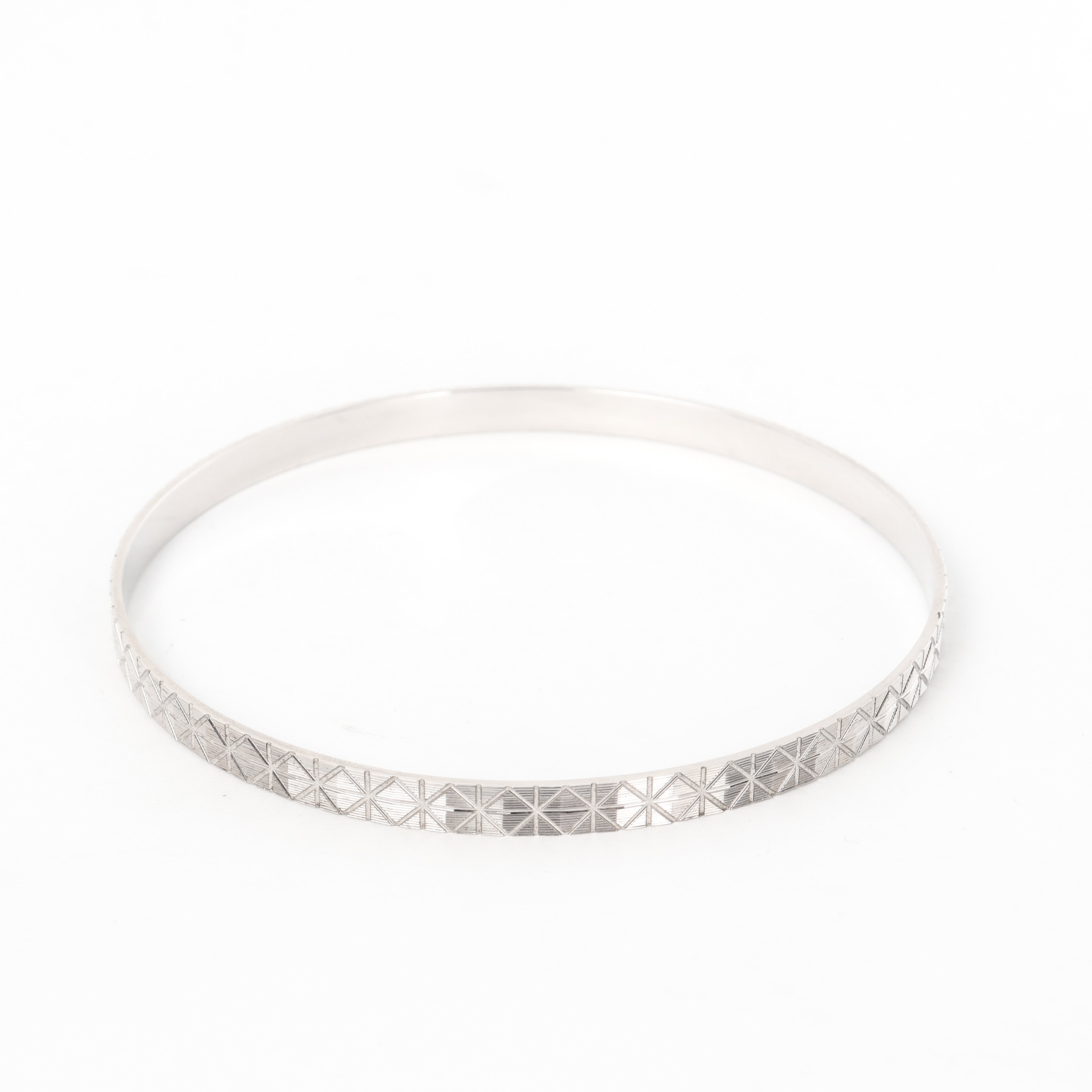 Leon Baker - Sterling Silver Faceted Round Bangle